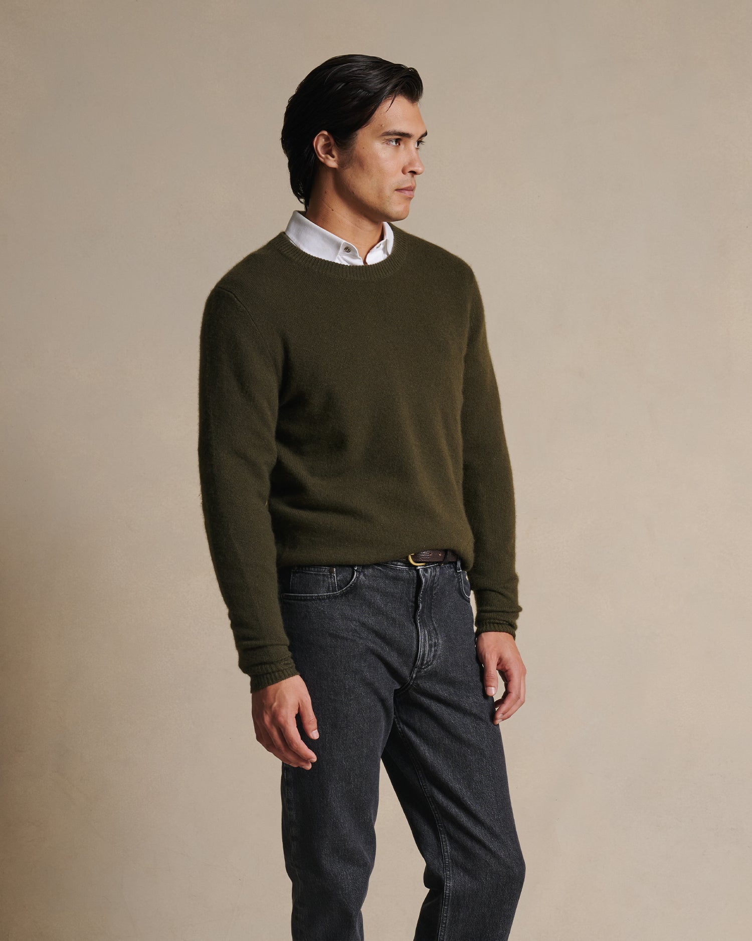 Cashmere Crew Neck - Milanese Green