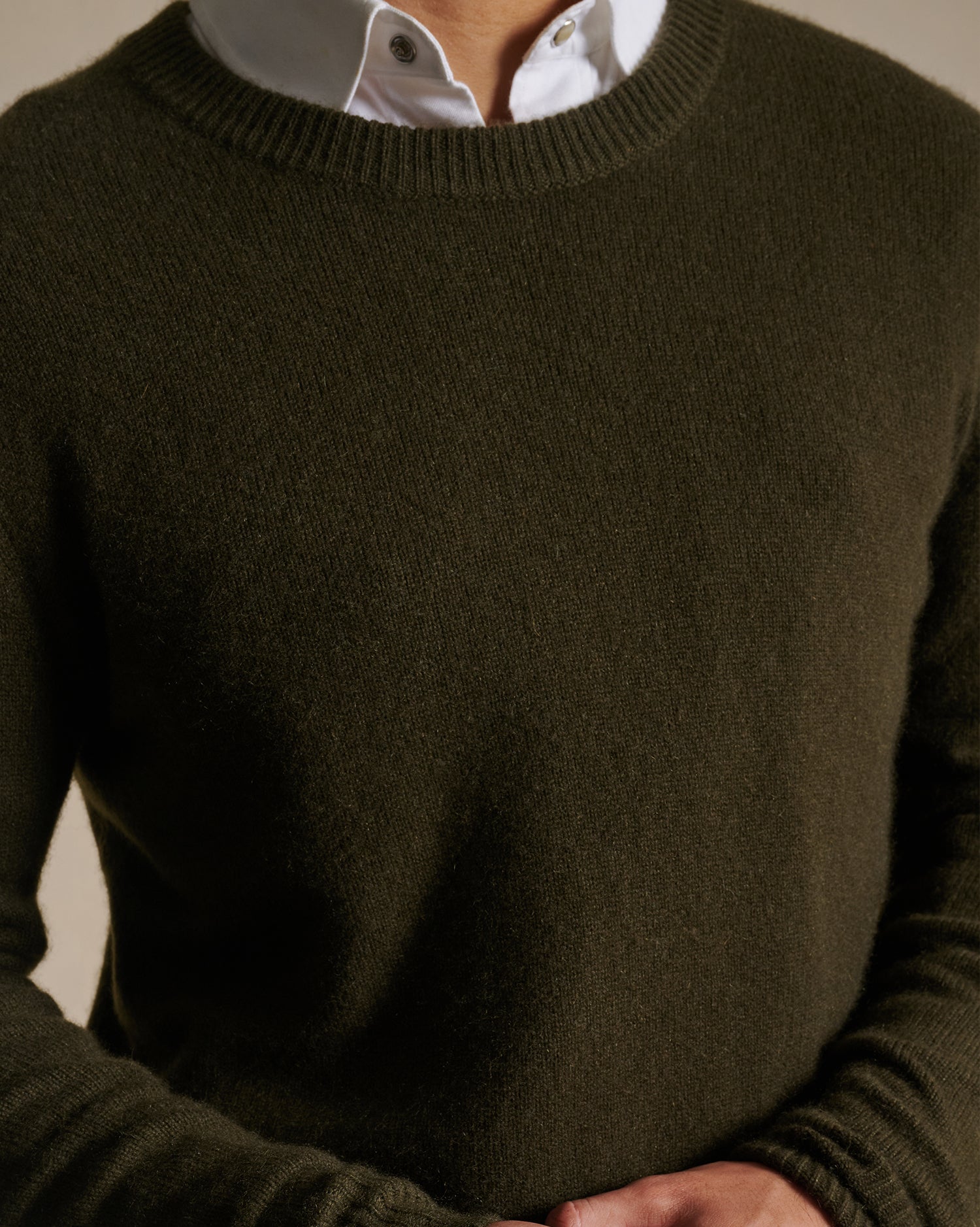 Cashmere Crew Neck - Milanese Green