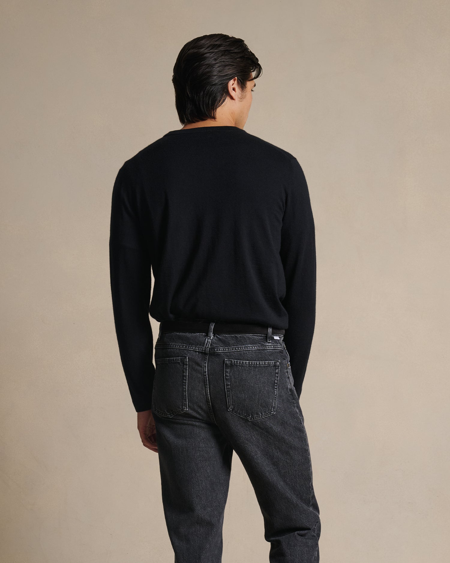 Cashmere Silk Superfine Crew Neck - Black