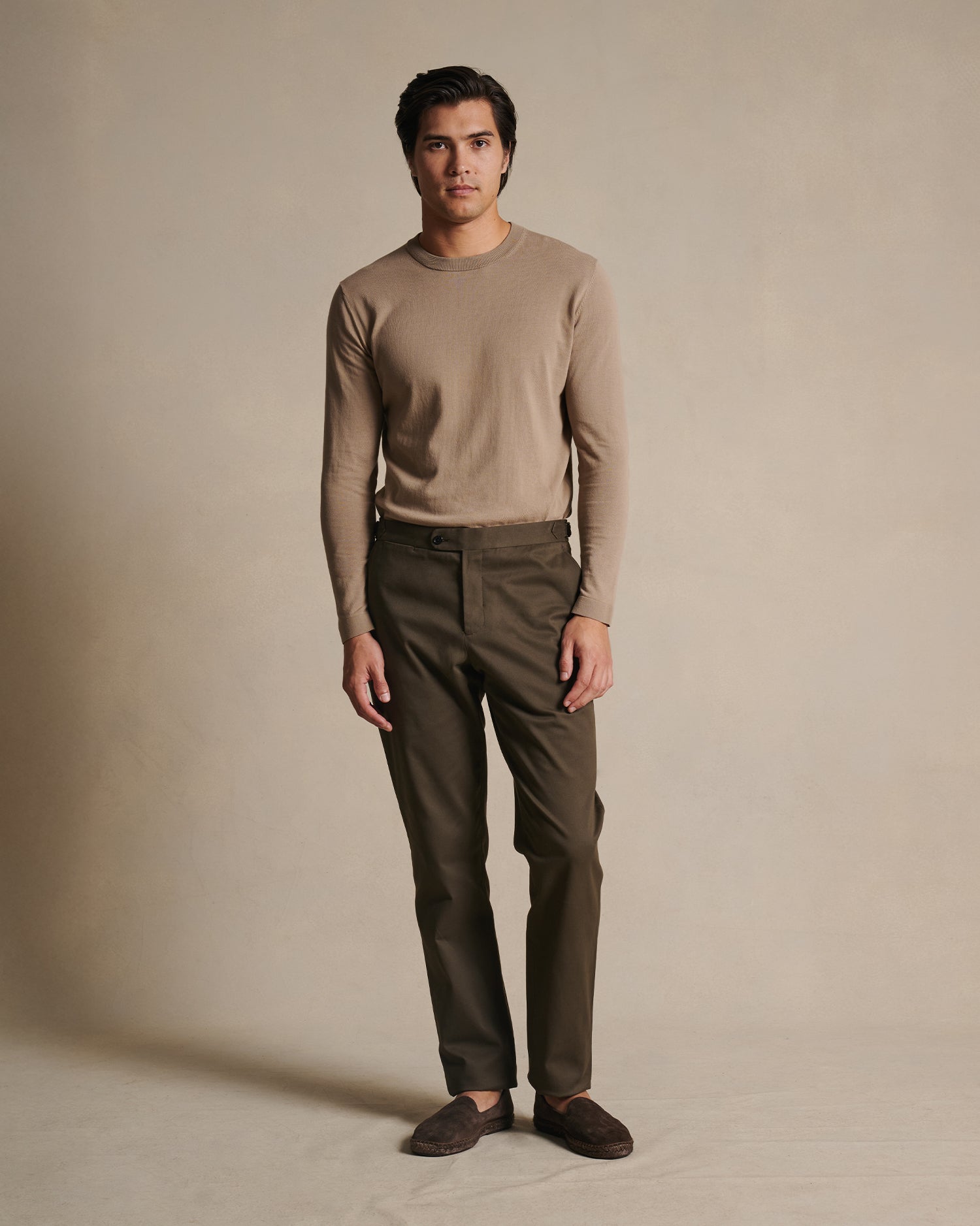 Ice Cotton Long Sleeve Top - Taupe
