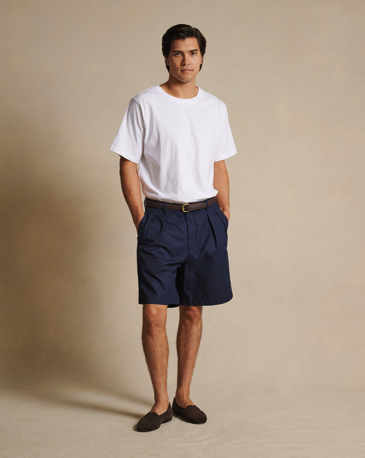 Double Pleated Chino Shorts