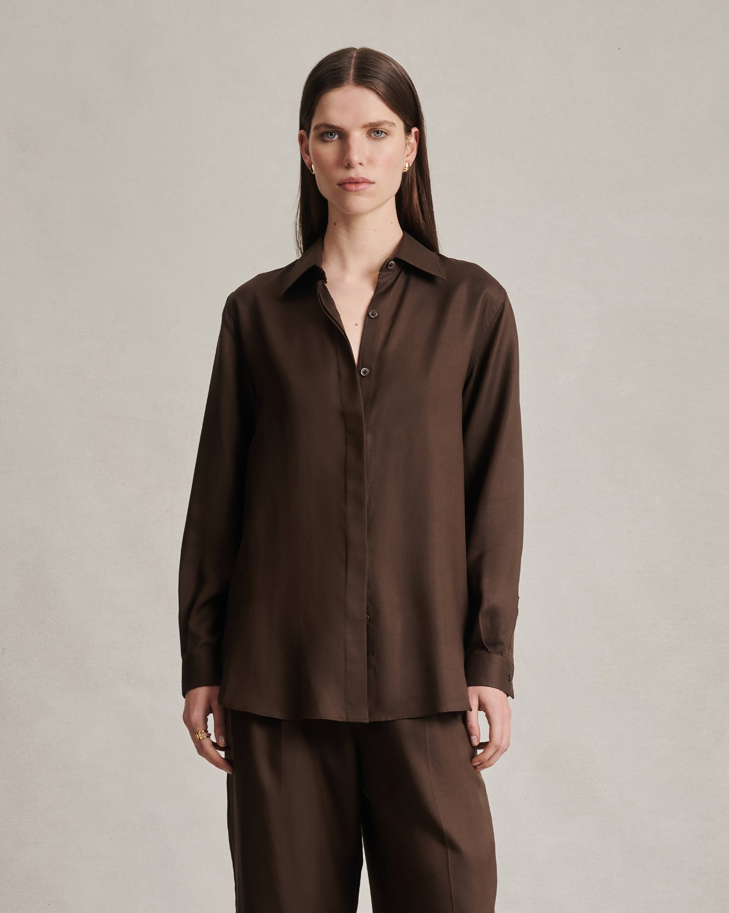 Classic Shirt - Chocolate Dupioni