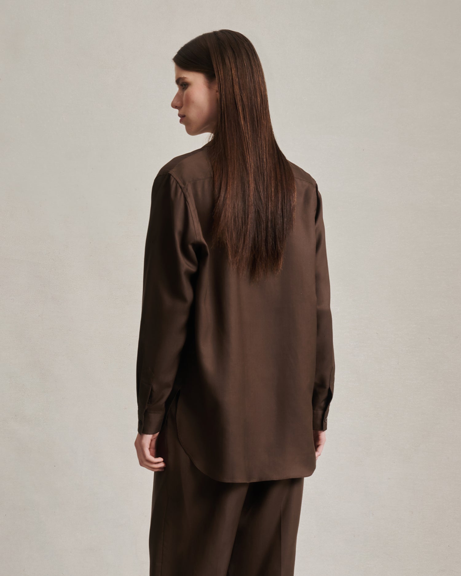 Classic Shirt - Chocolate Dupioni