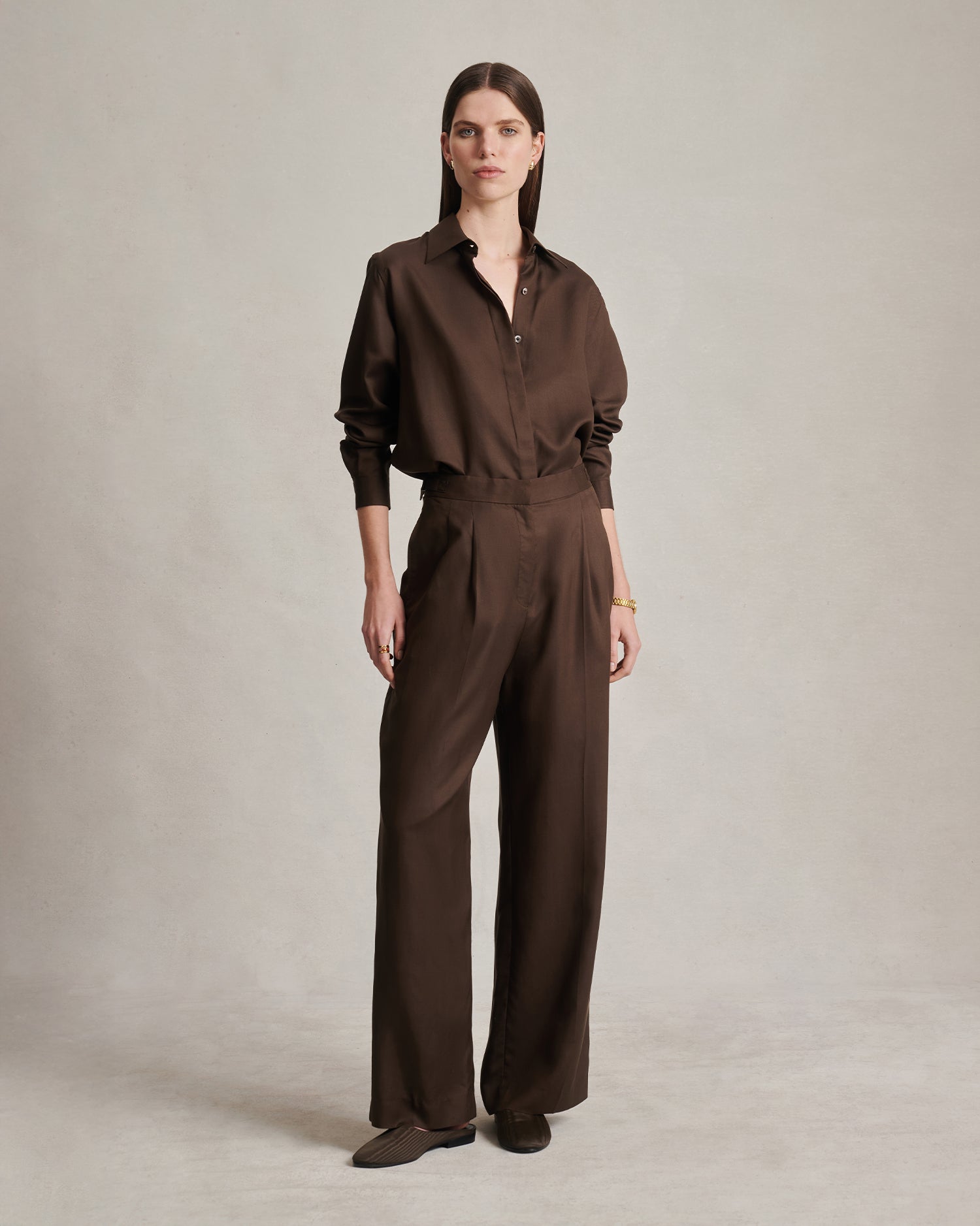 Classic Shirt - Chocolate Dupioni