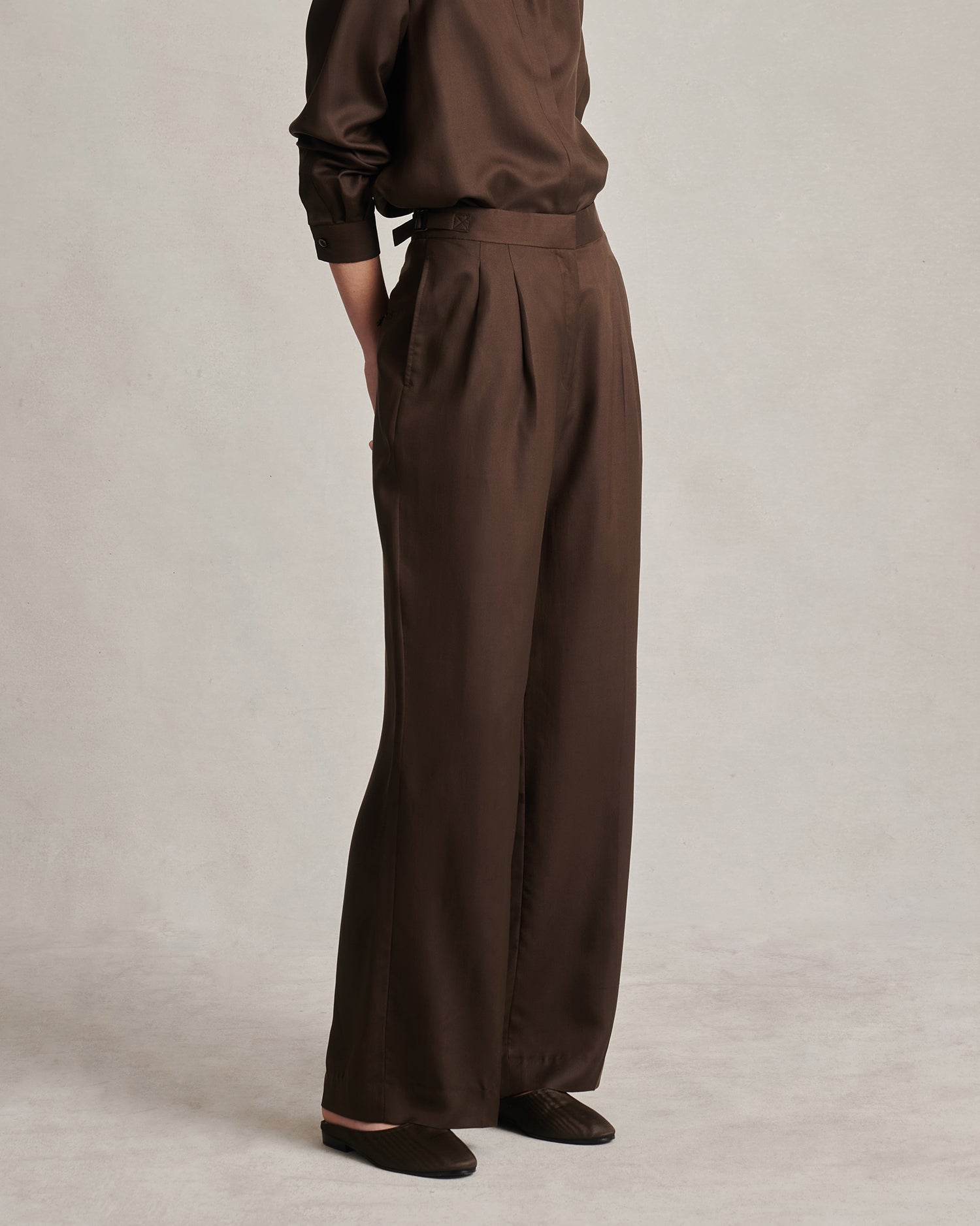 Perriand Trouser - Chocolate Dupioni