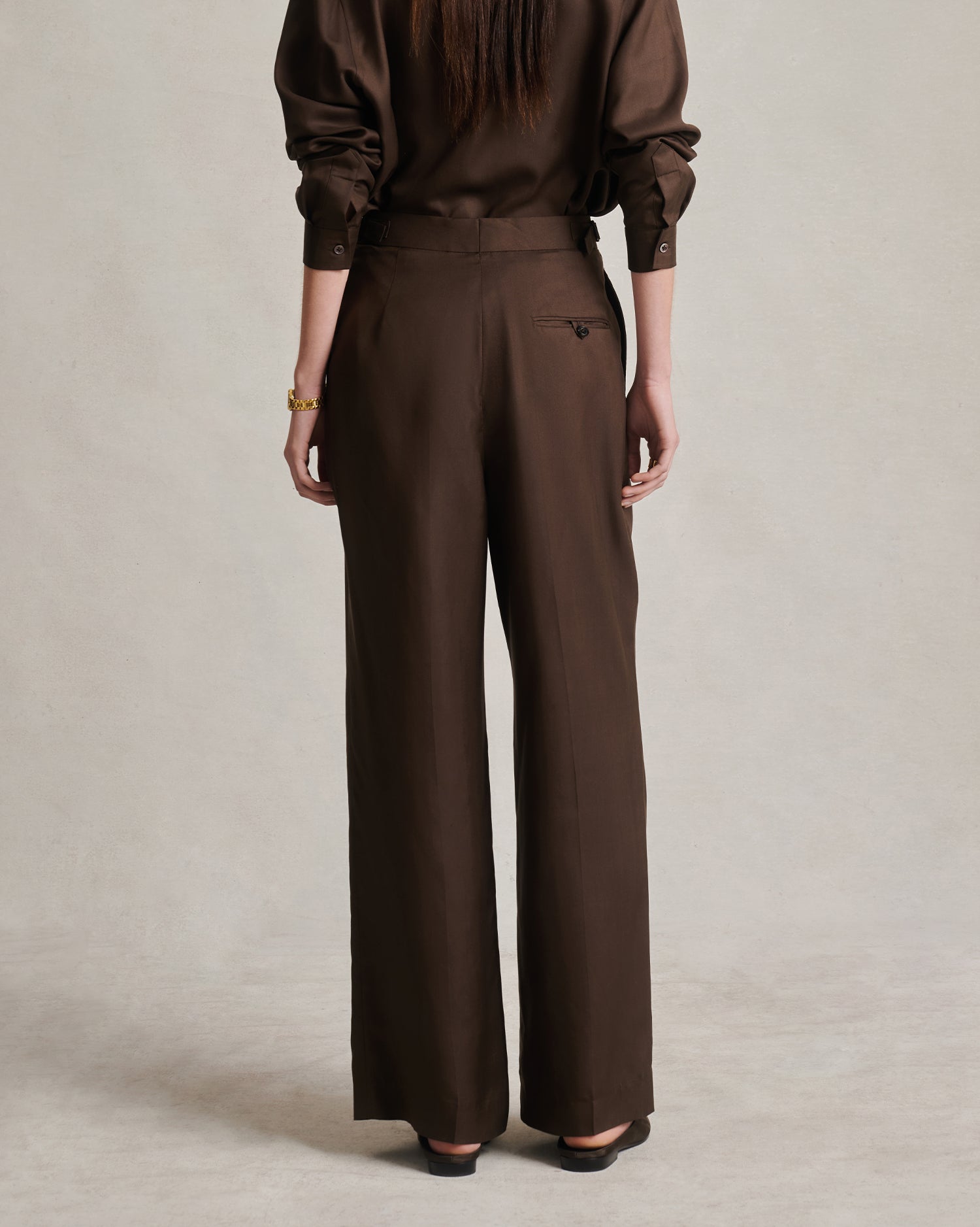 Perriand Trouser - Chocolate Dupioni