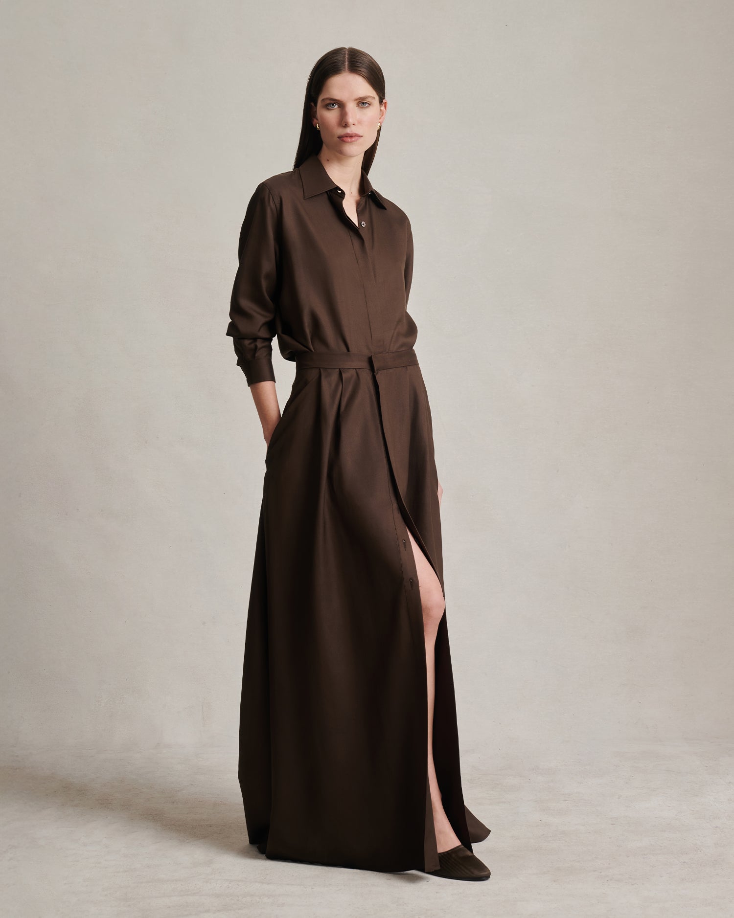 Kahlo Skirt - Chocolate Dupioni