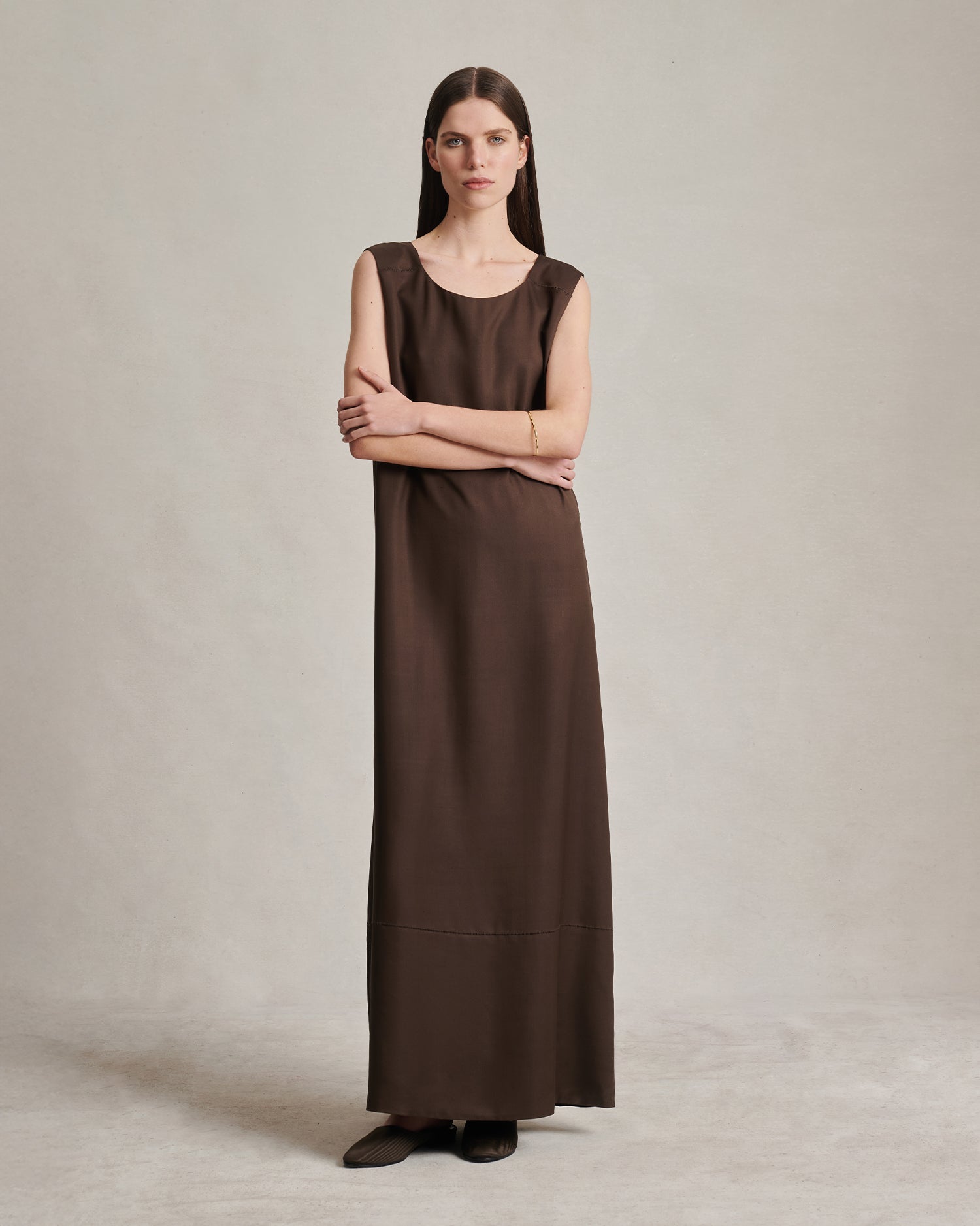 Maria Dress - Chocolate Dupioni