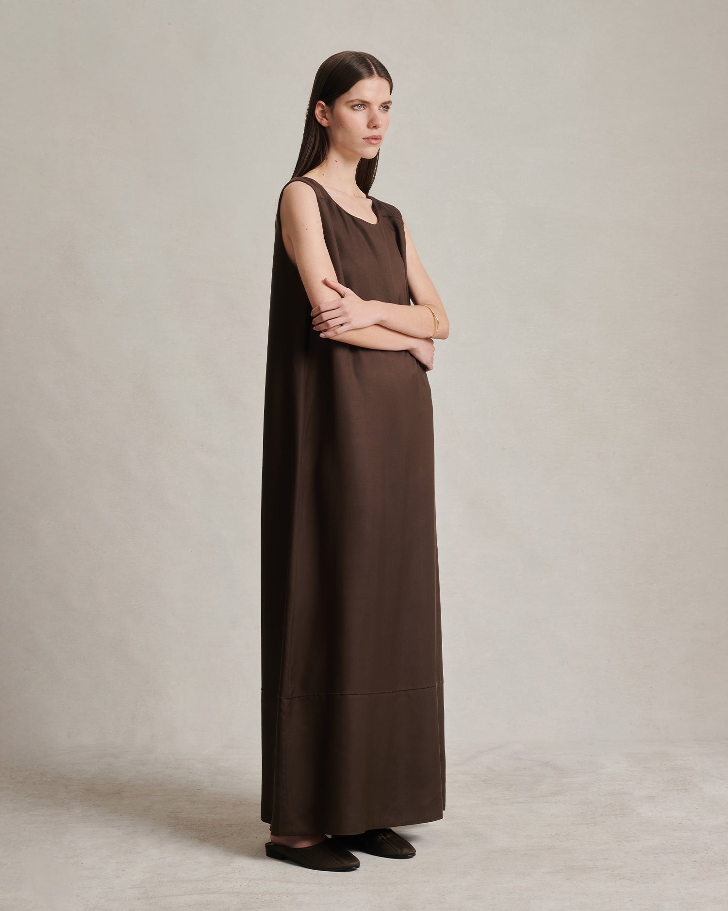 Maria Dress - Chocolate Dupioni