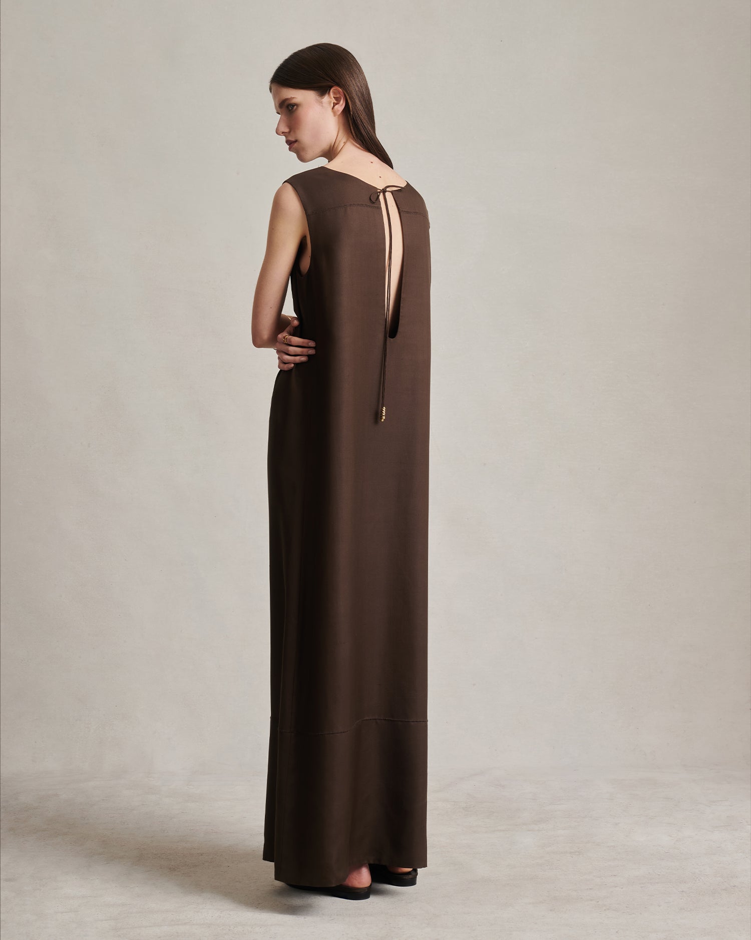 Maria Dress - Chocolate Dupioni