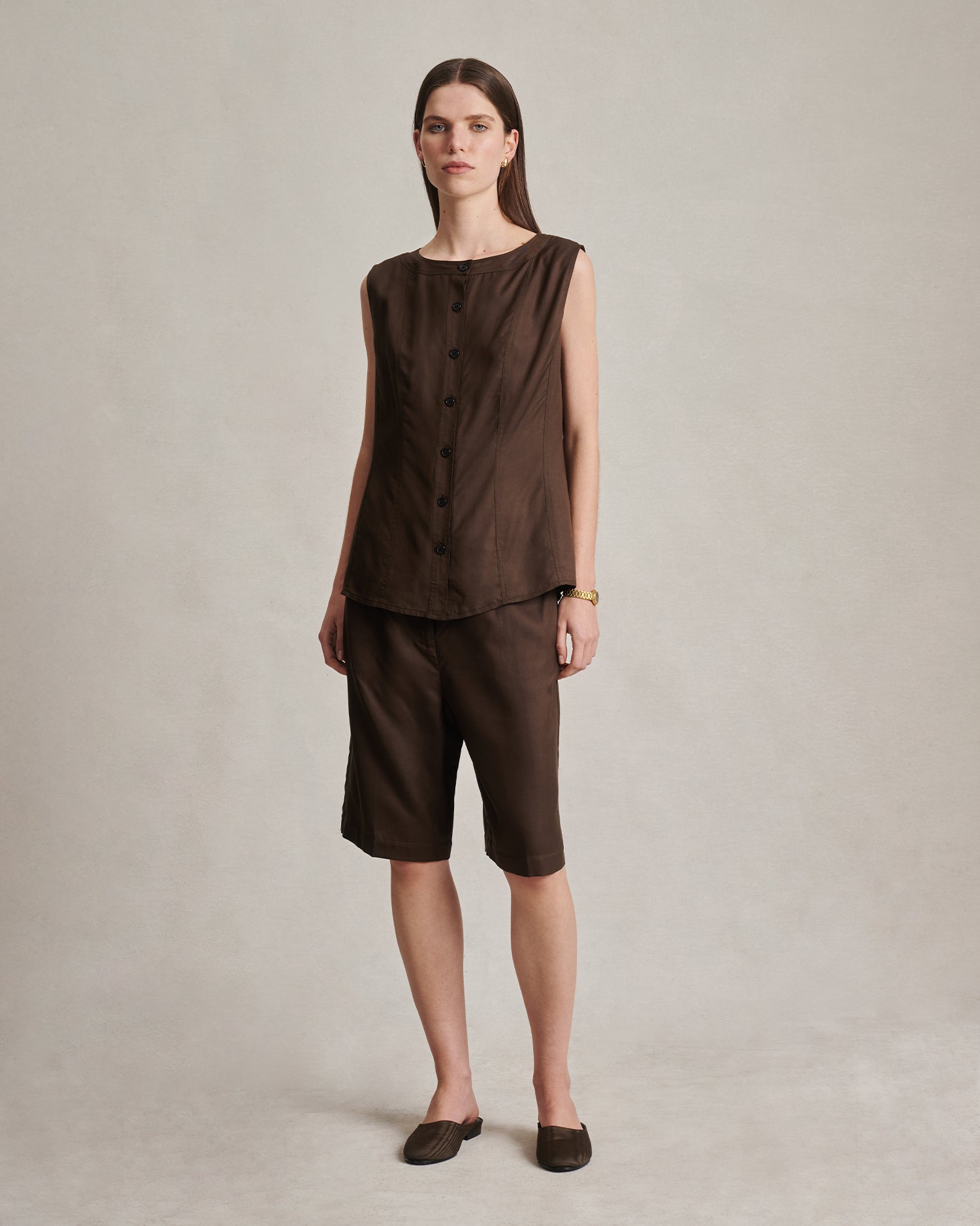 Bodice Top - Chocolate Dupioni