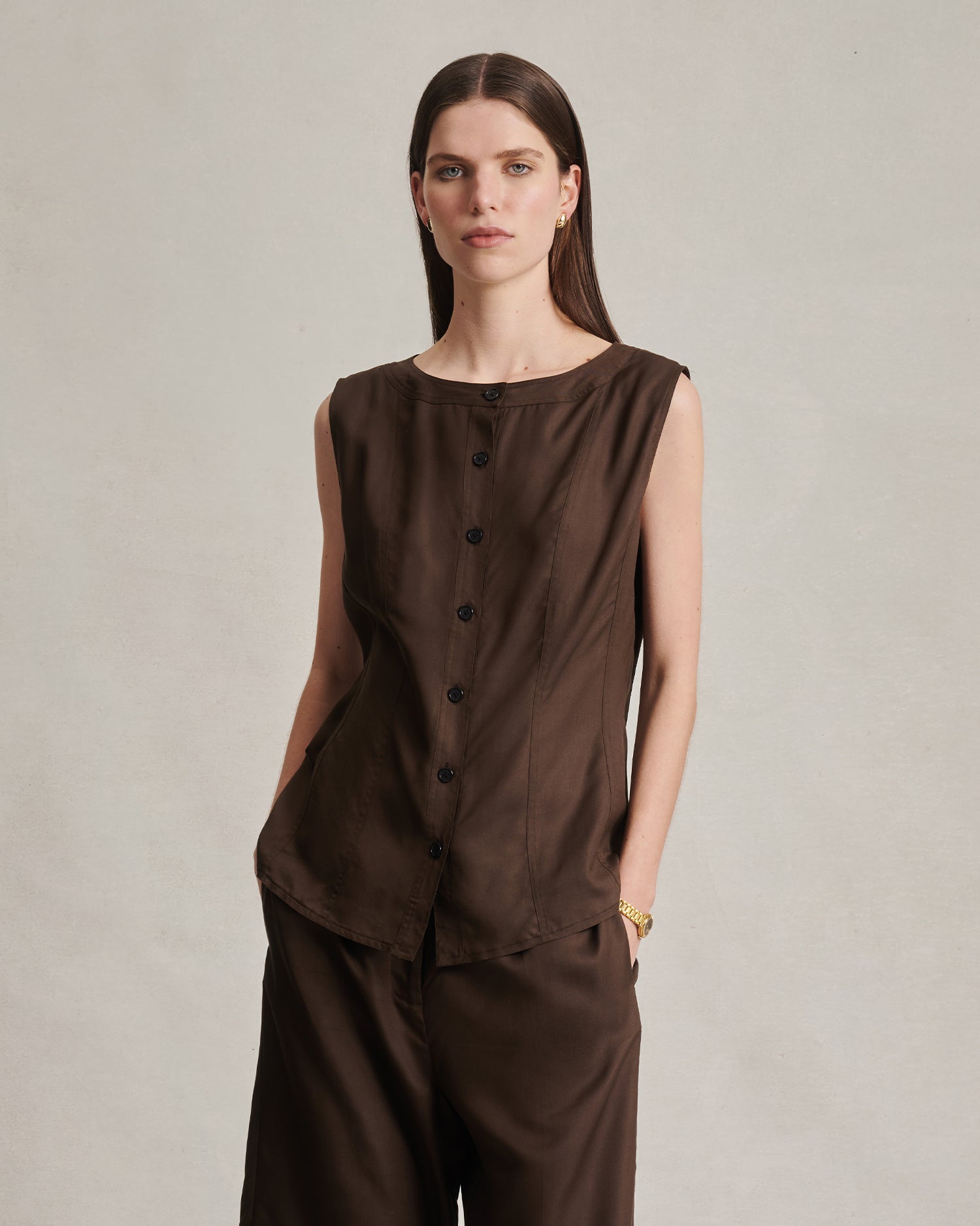Bodice Top - Chocolate Dupioni