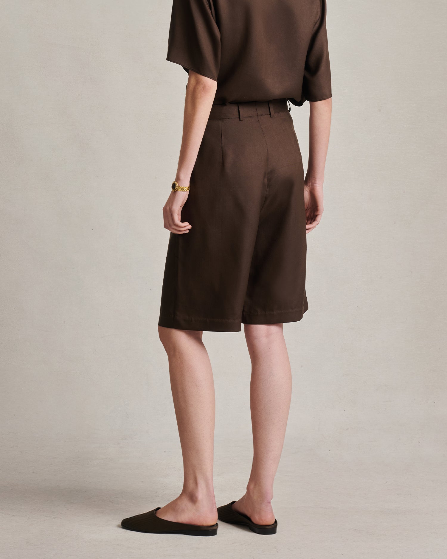 Maria Shorts - Chocolate Dupioni