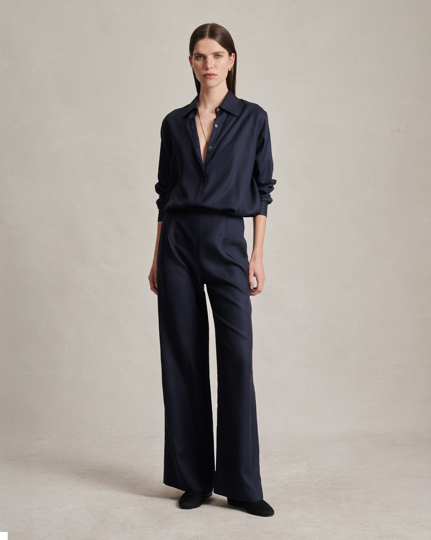 Classic Shirt - Navy Dupioni