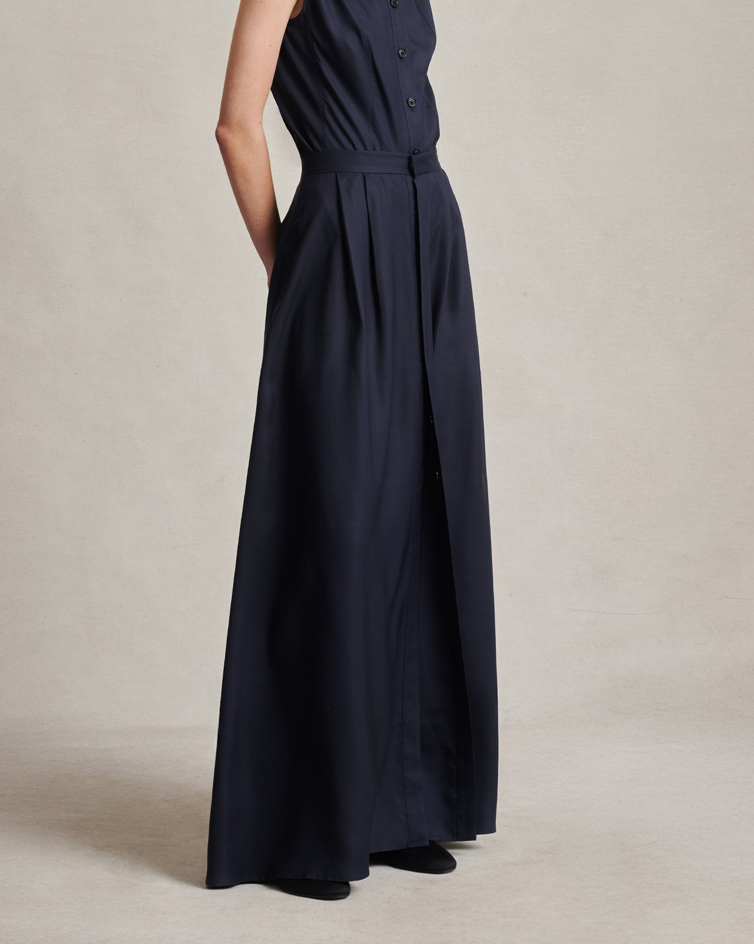 Kahlo Skirt - Navy Dupioni