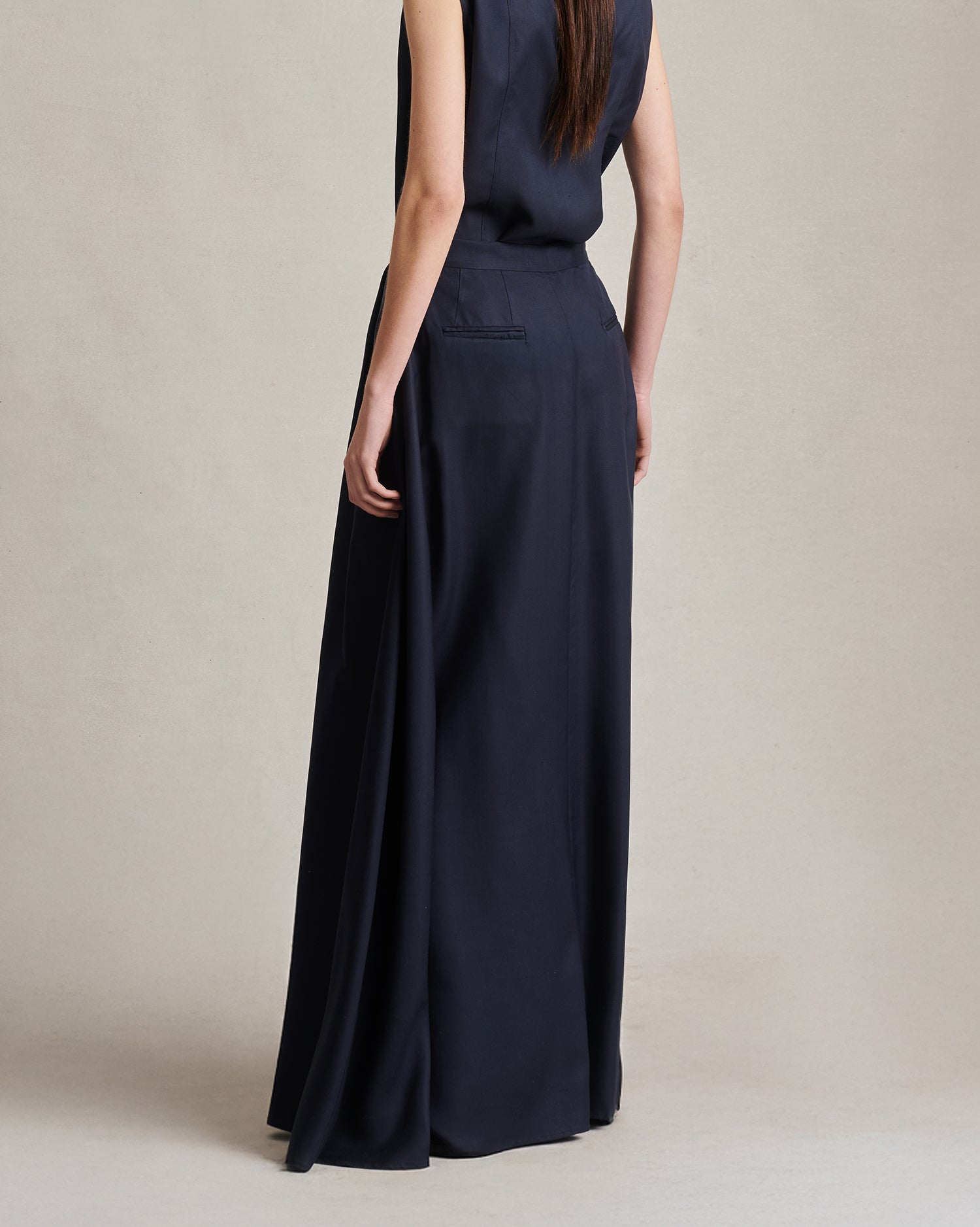 Kahlo Skirt - Navy Dupioni