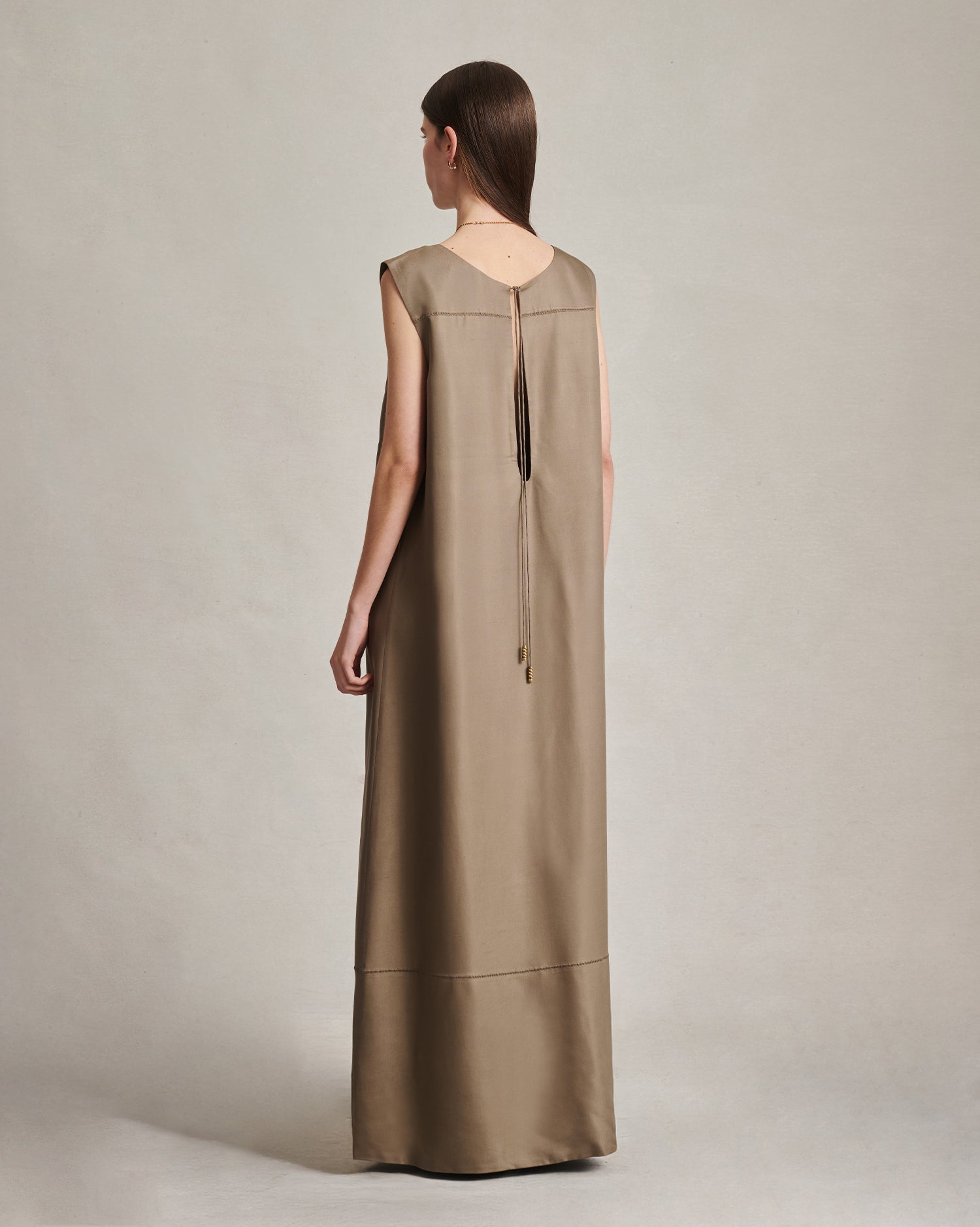 Maria Dress - Taupe Dupioni