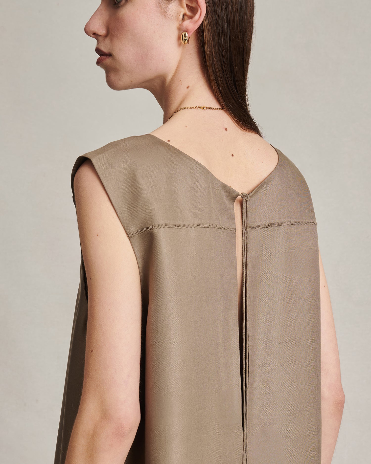 Maria Dress - Taupe Dupioni