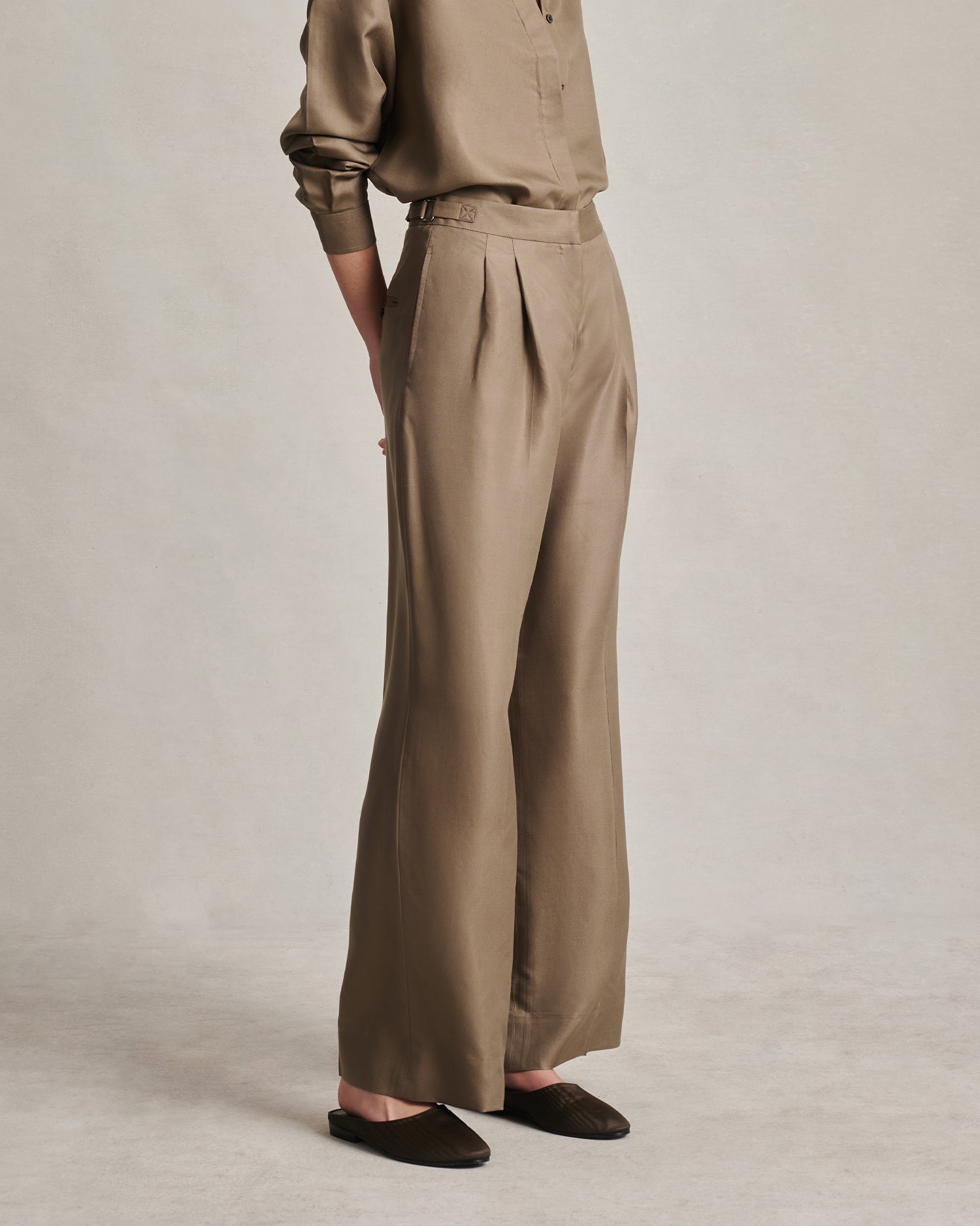 Perriand Trouser - Taupe Dupioni