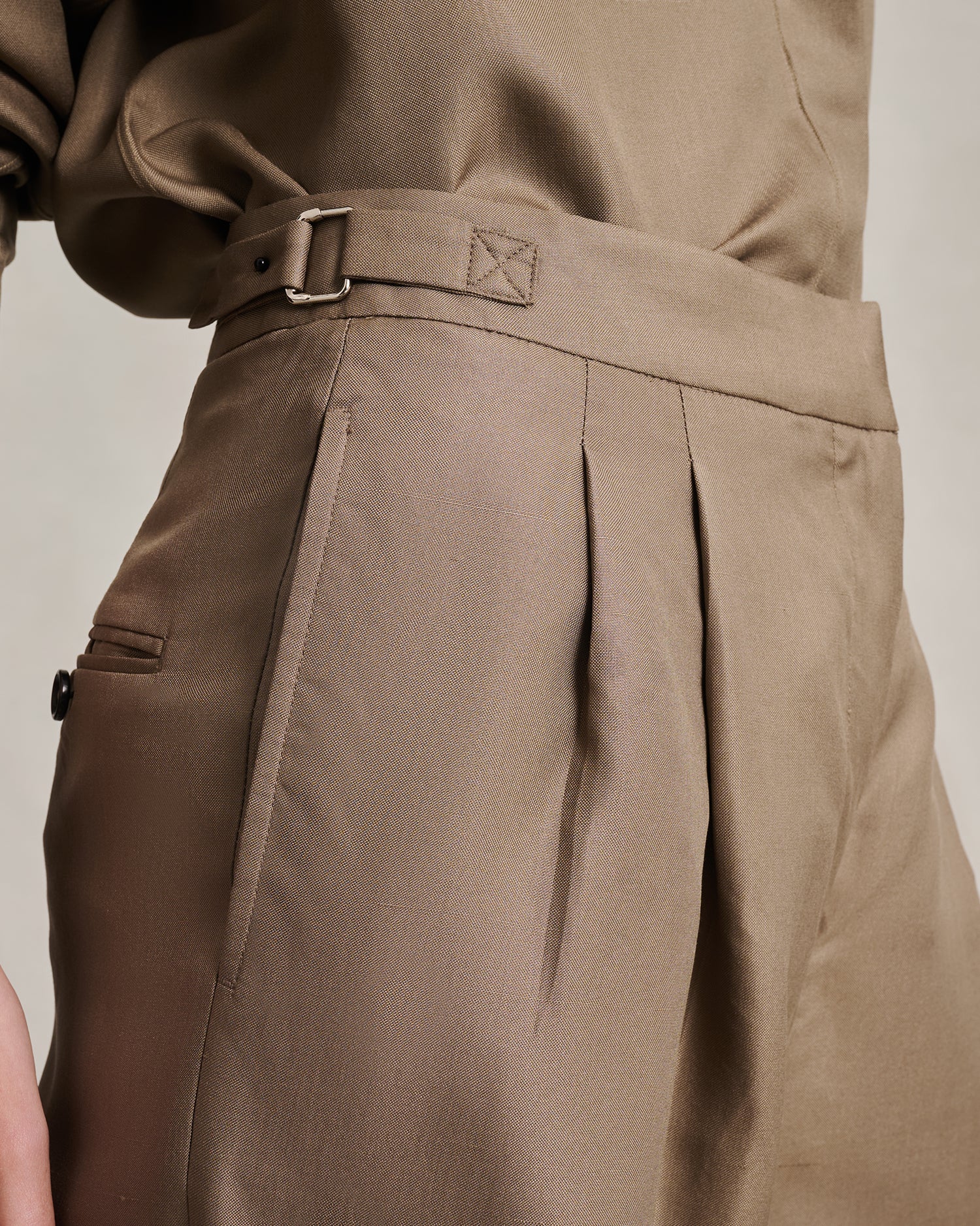 Perriand Trouser - Taupe Dupioni