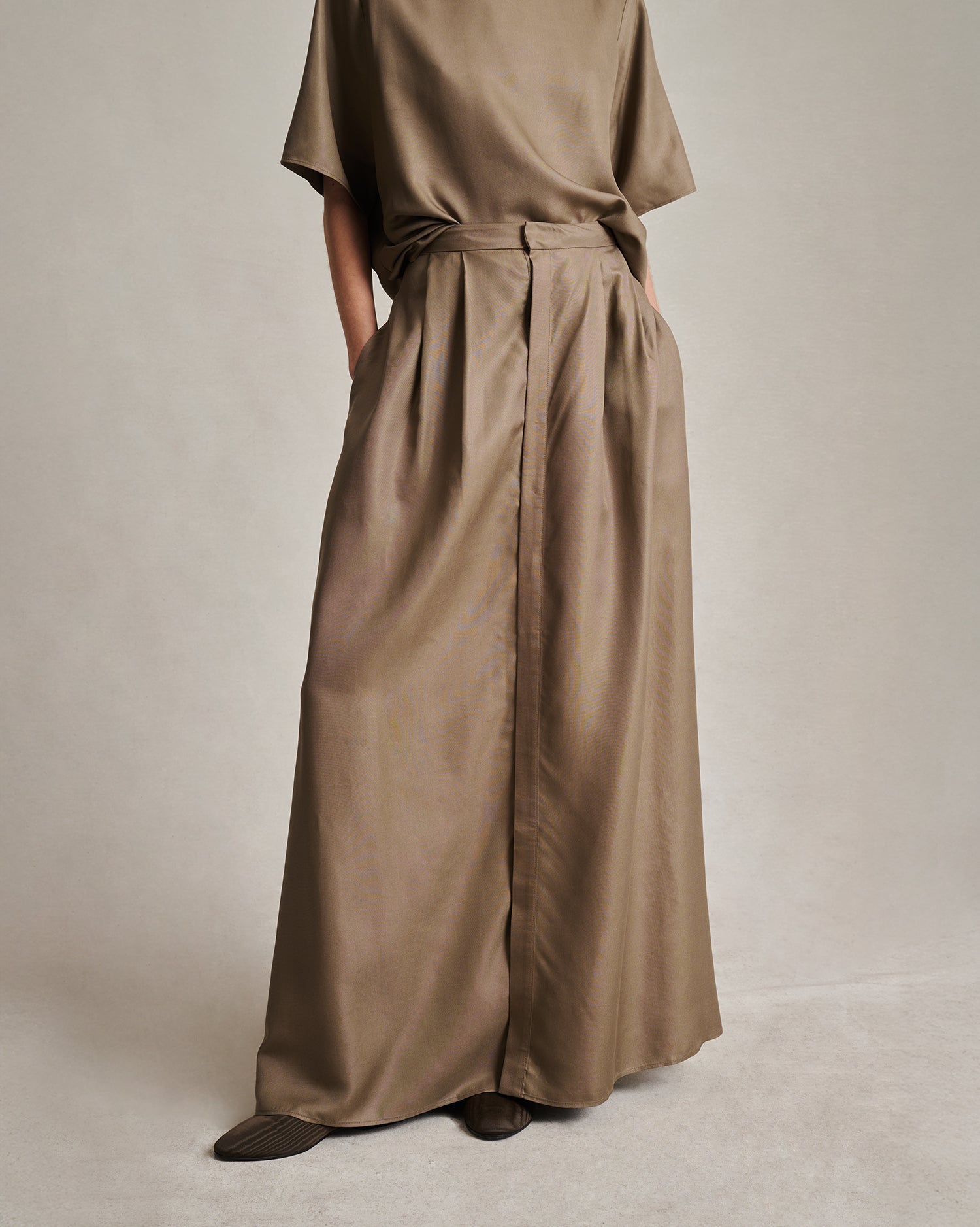 Kahlo Skirt - Taupe Dupioni