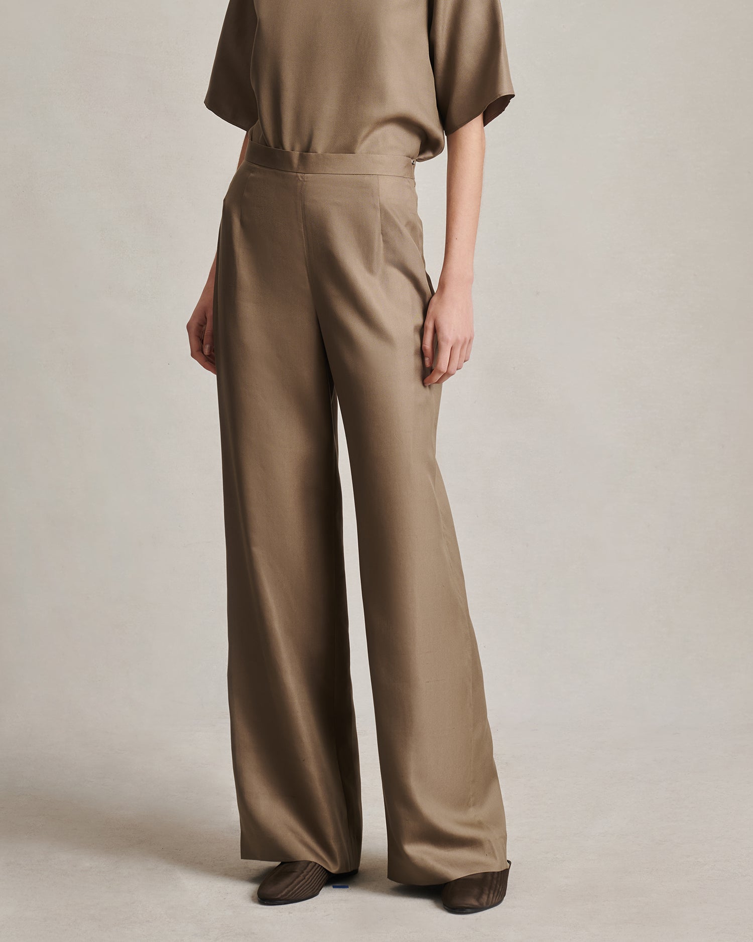Sofia Trouser - Taupe Dupioni