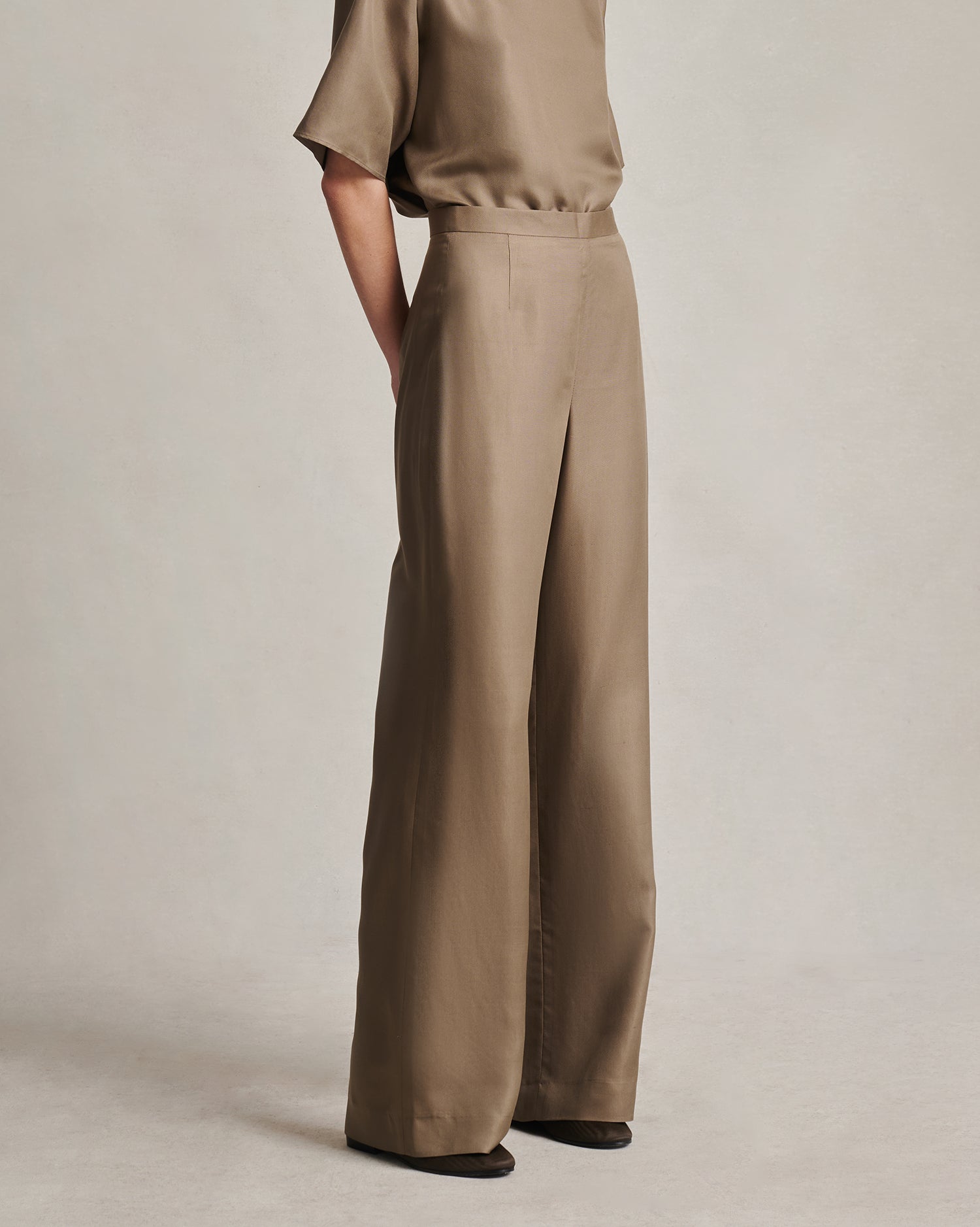 Sofia Trouser - Taupe Dupioni