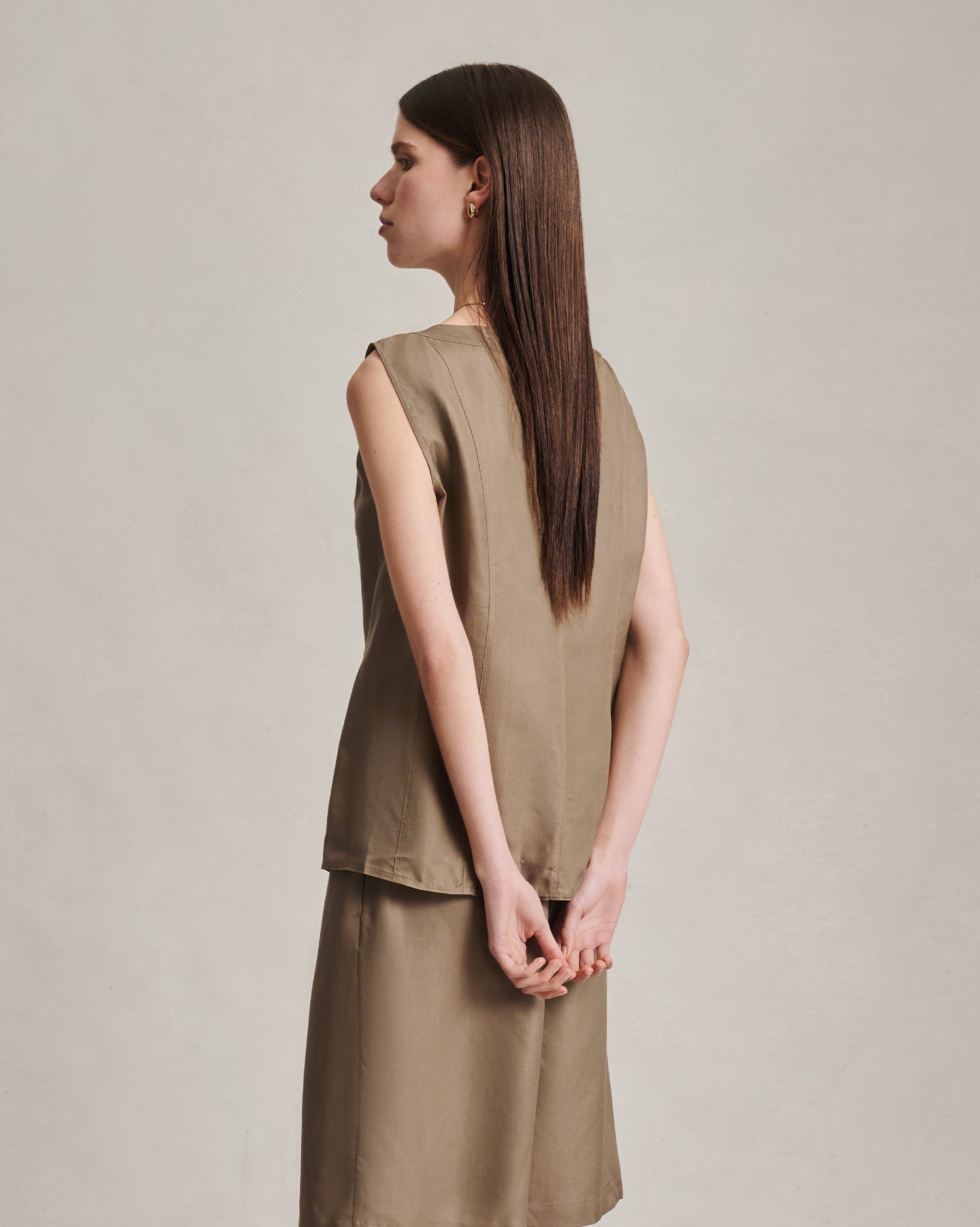 Bodice Top - Taupe Dupioni