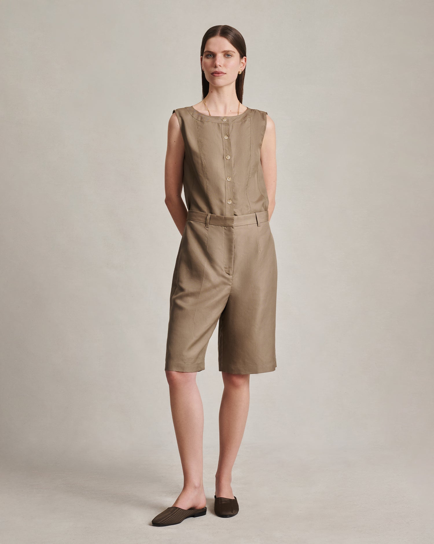 Bodice Top - Taupe Dupioni