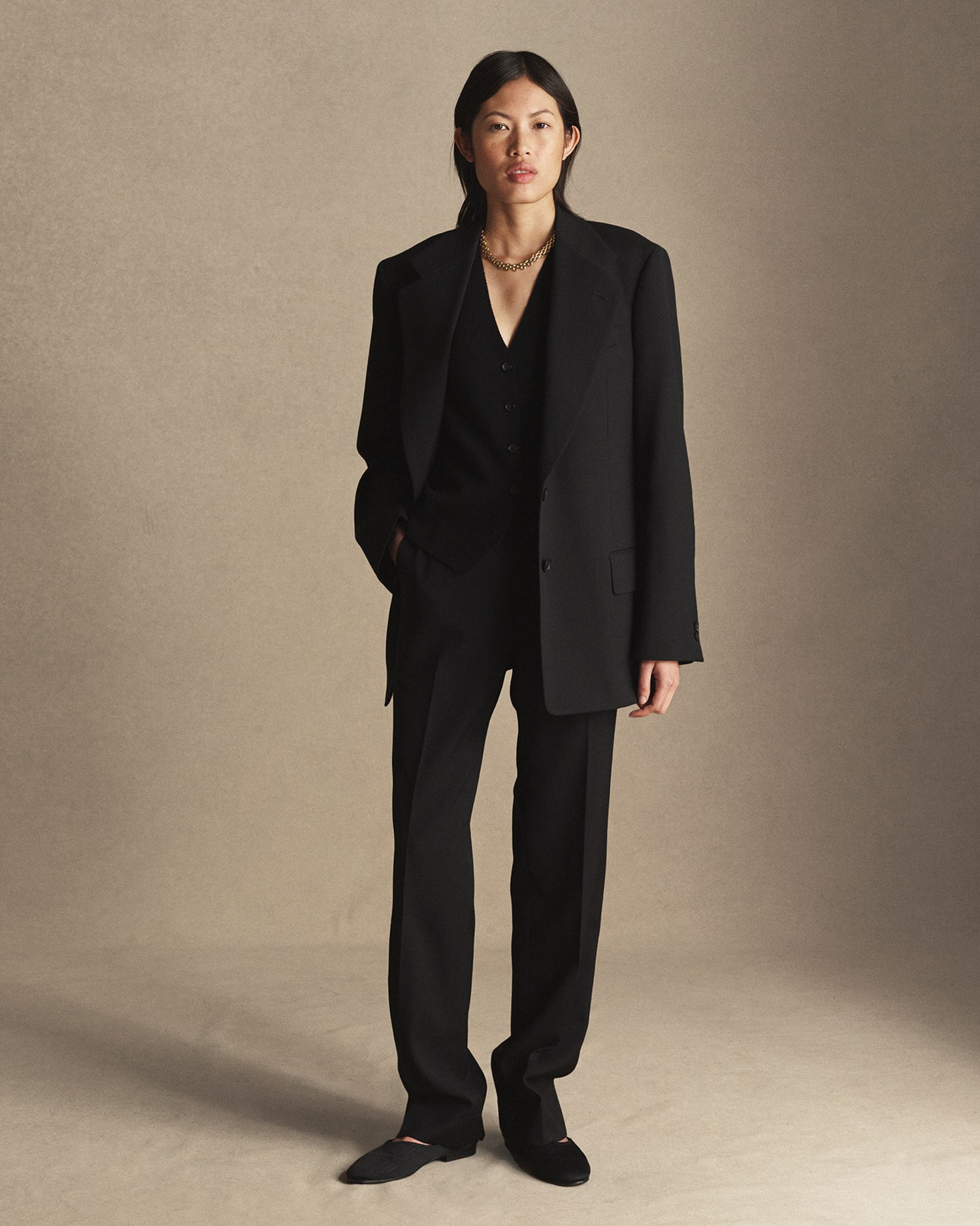 Ava Blazer - Black Wool Twill