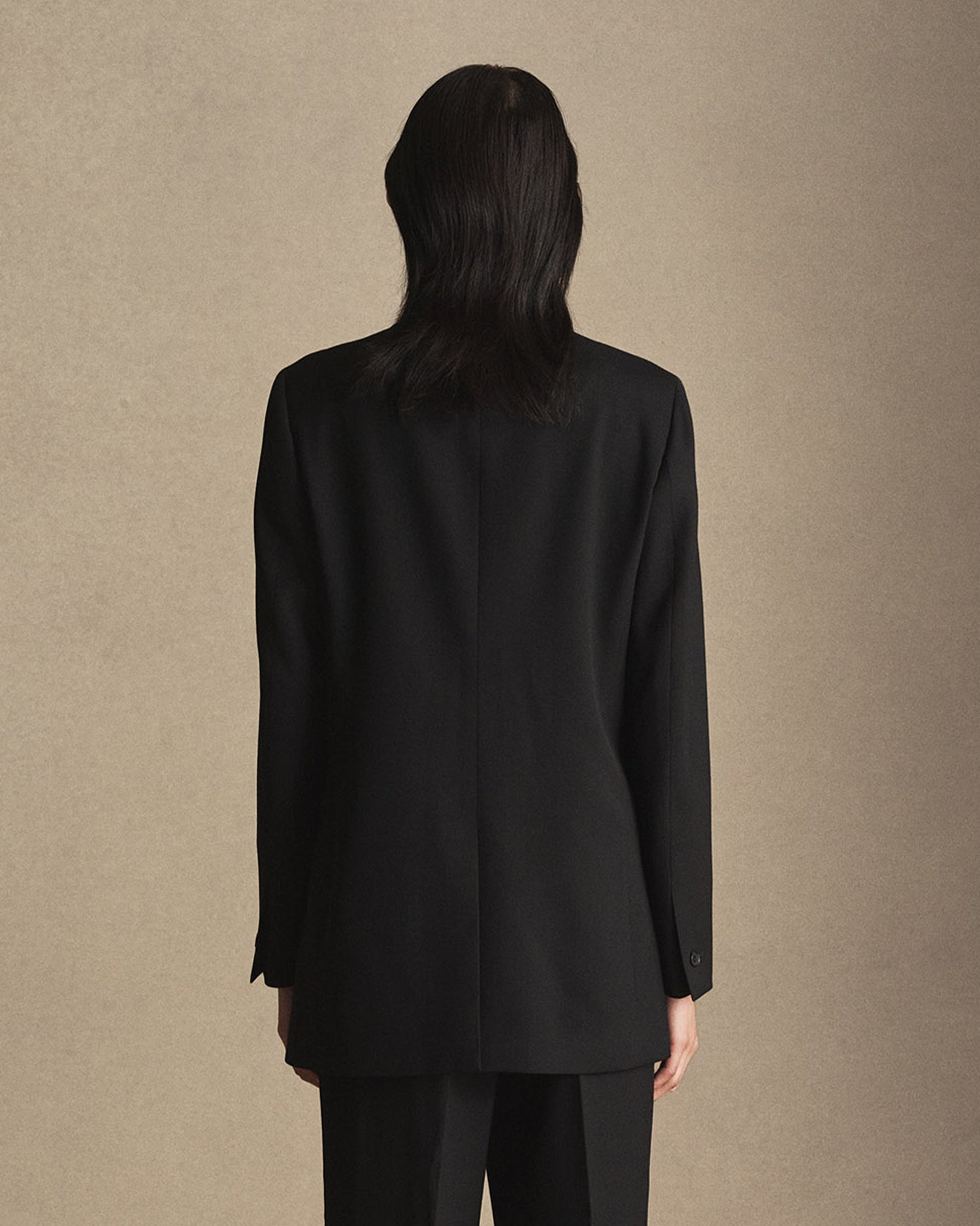 Georgia House Cut Blazer - Black Wool Twill