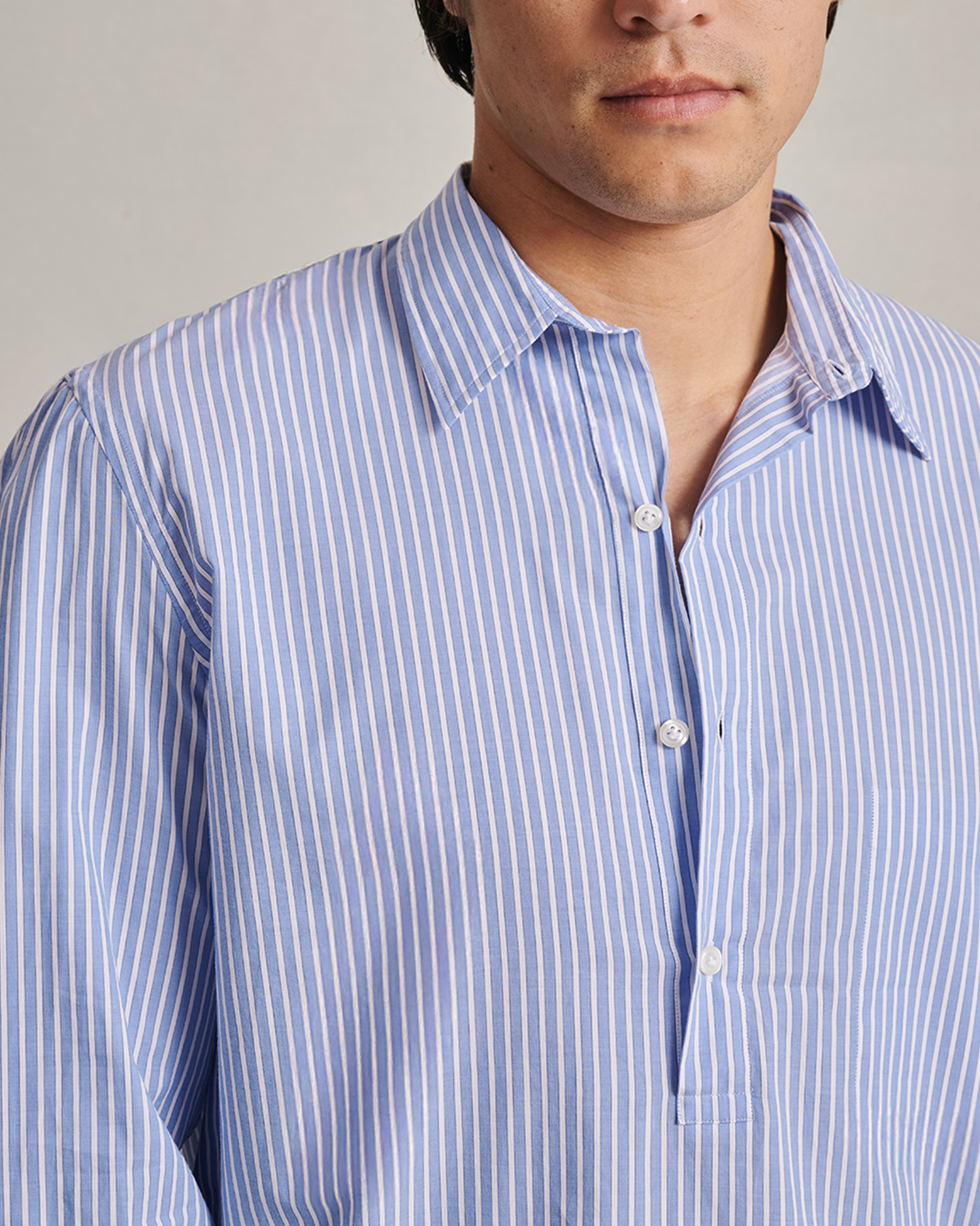 Poplin Popover - Blue & White Stripe