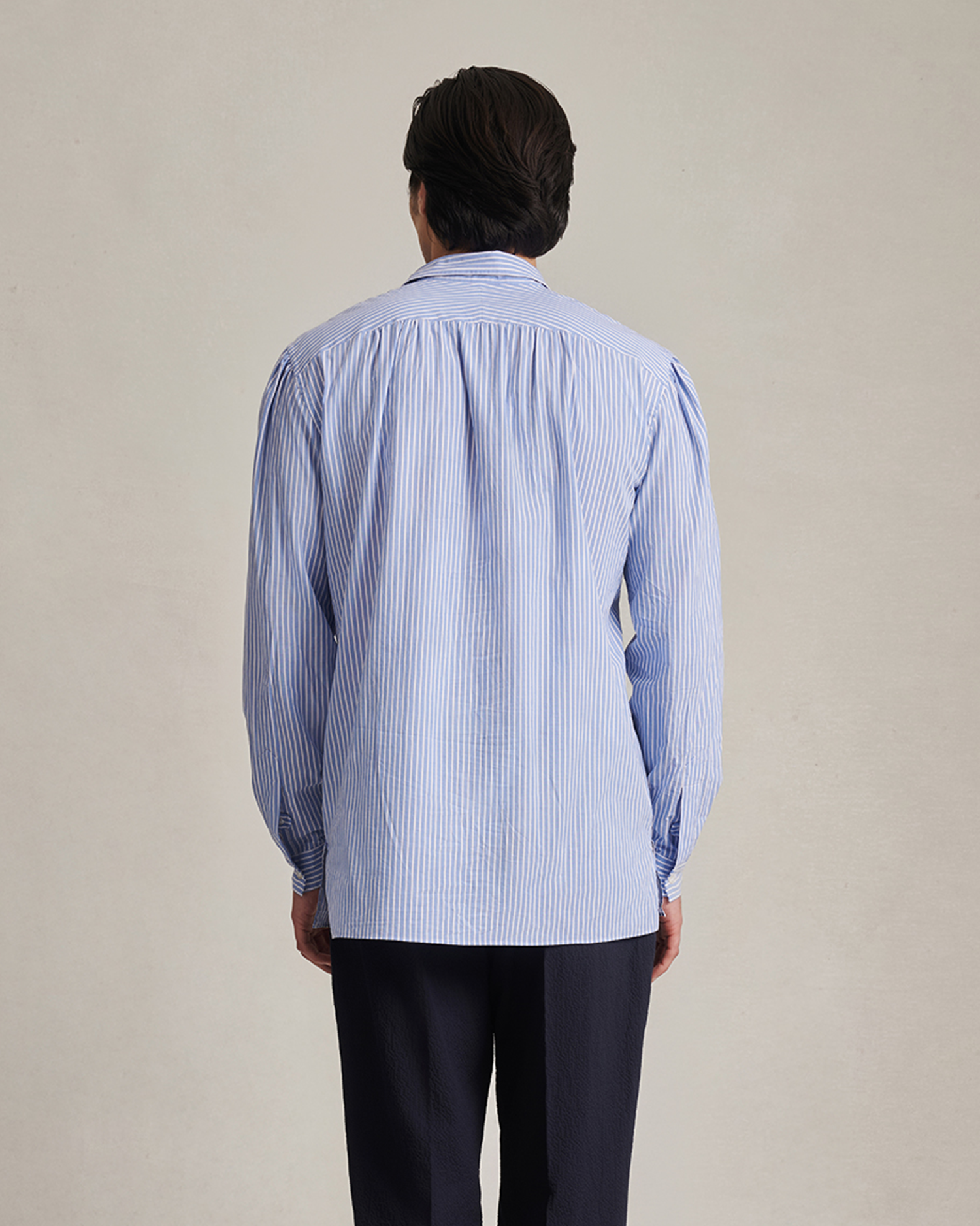 Poplin Popover - Blue & White Stripe