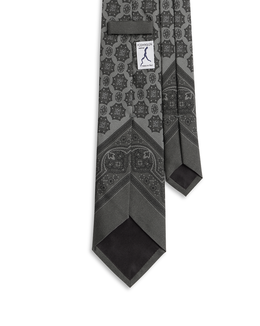 Paisley Bandana Tie - Grey