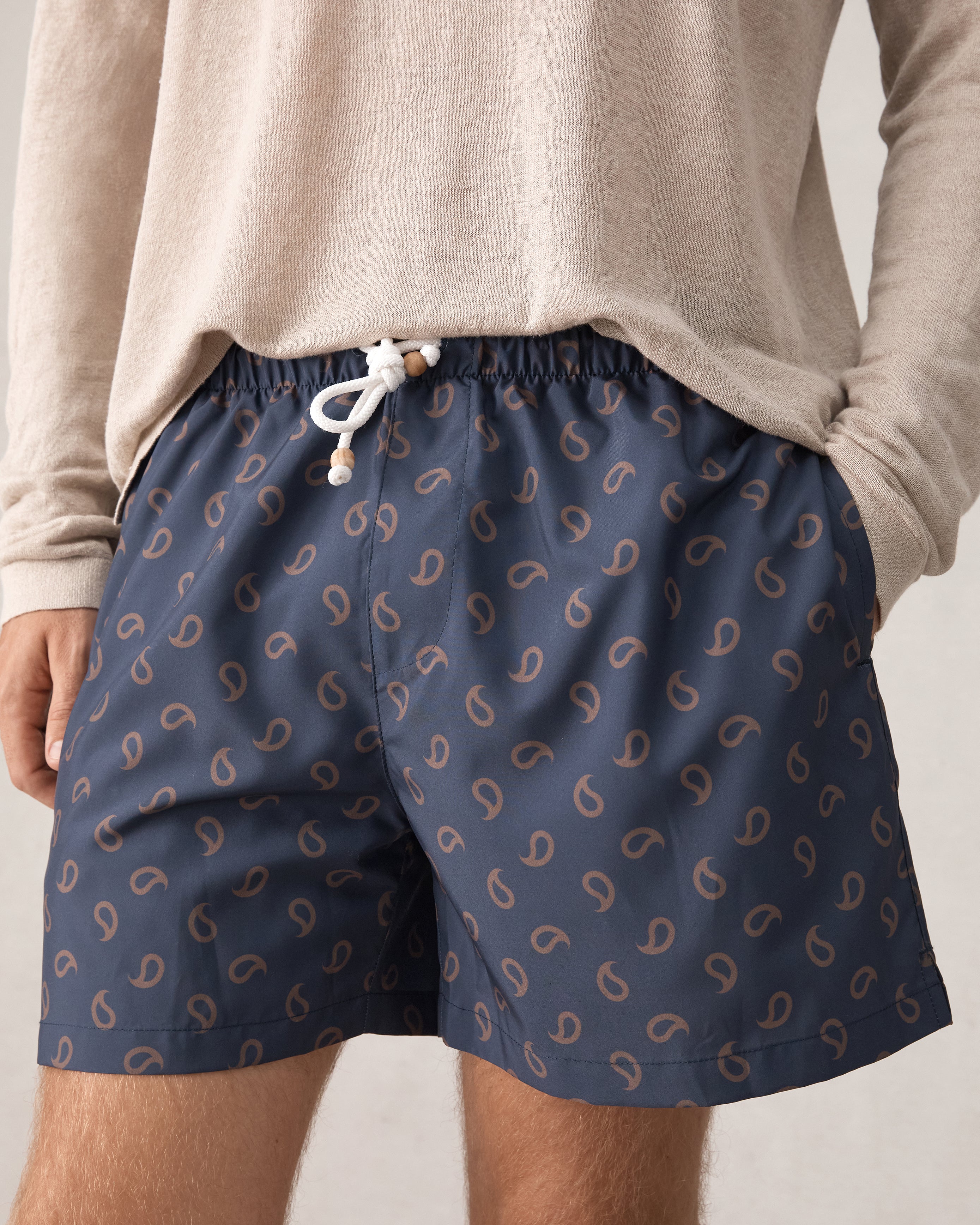 Paisley Swim Short - Navy