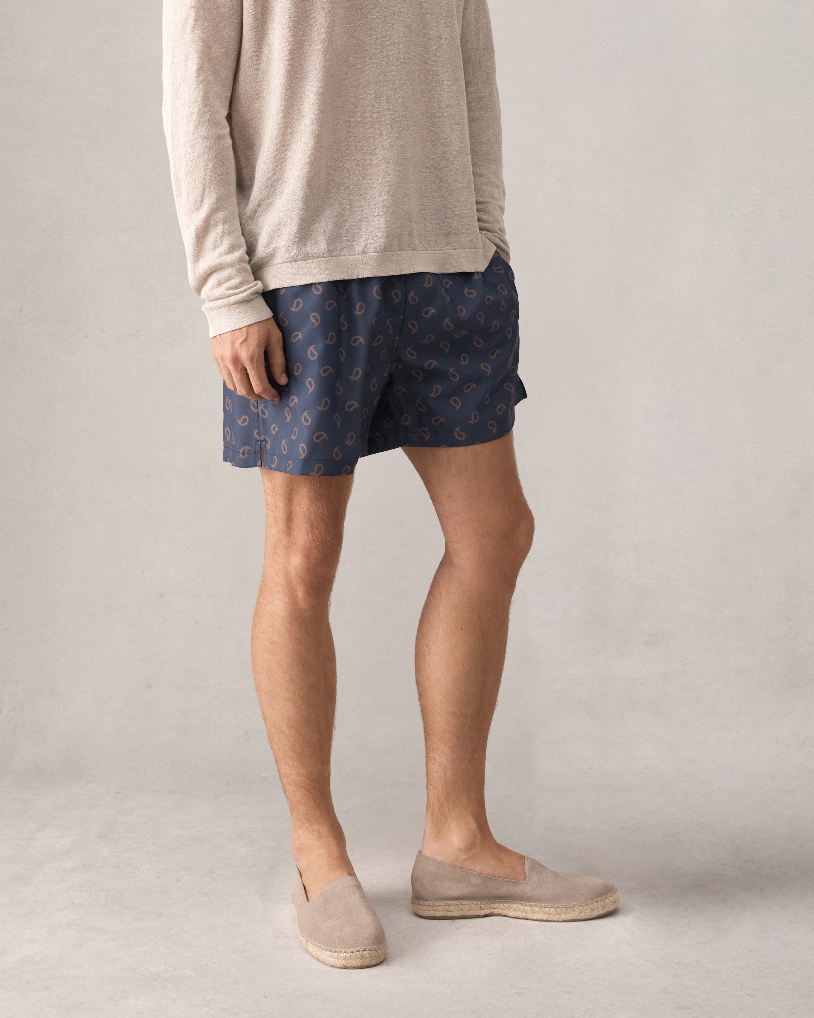 Paisley Swim Short - Navy