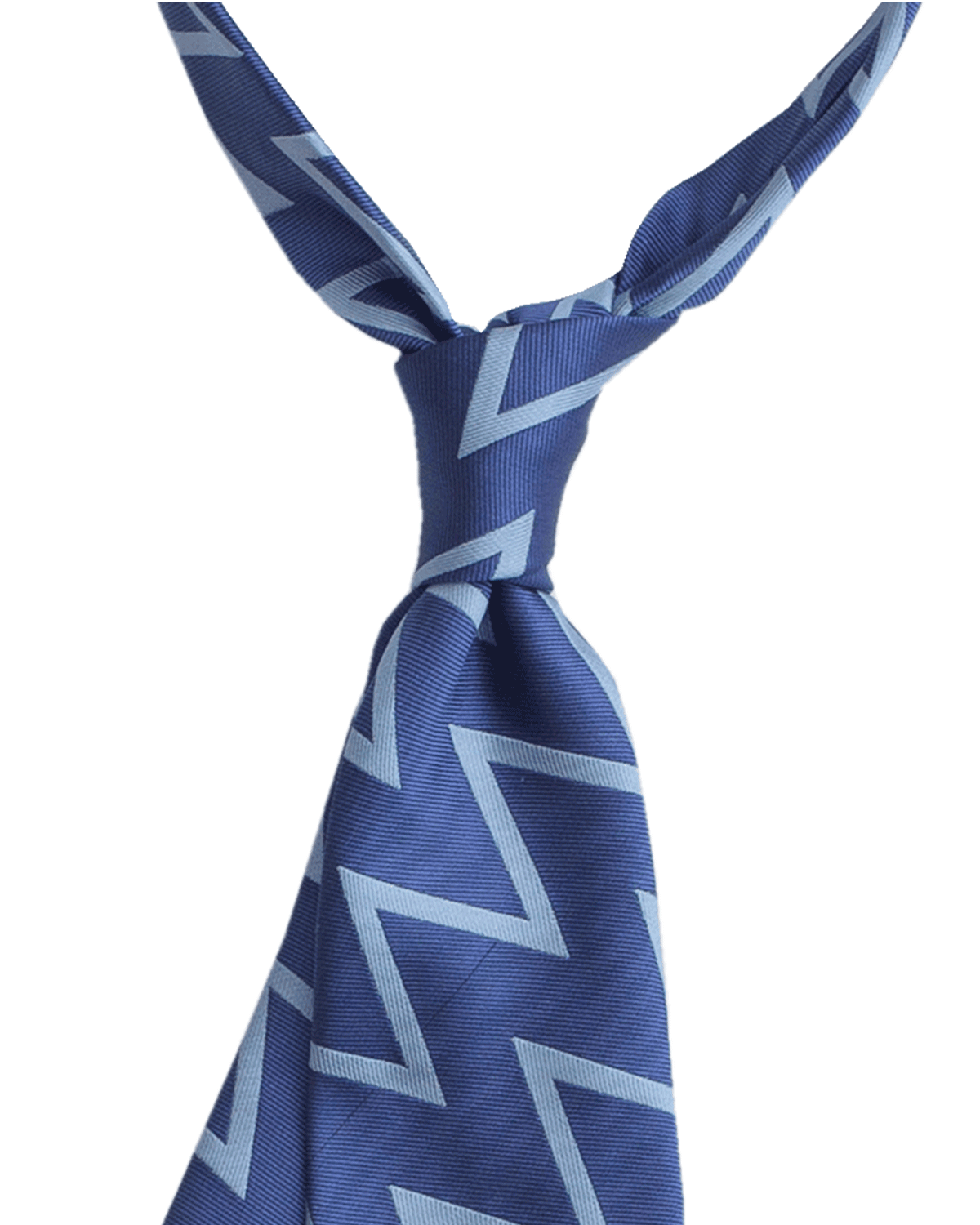 Pilot Blue Zig Zag Silk Tie