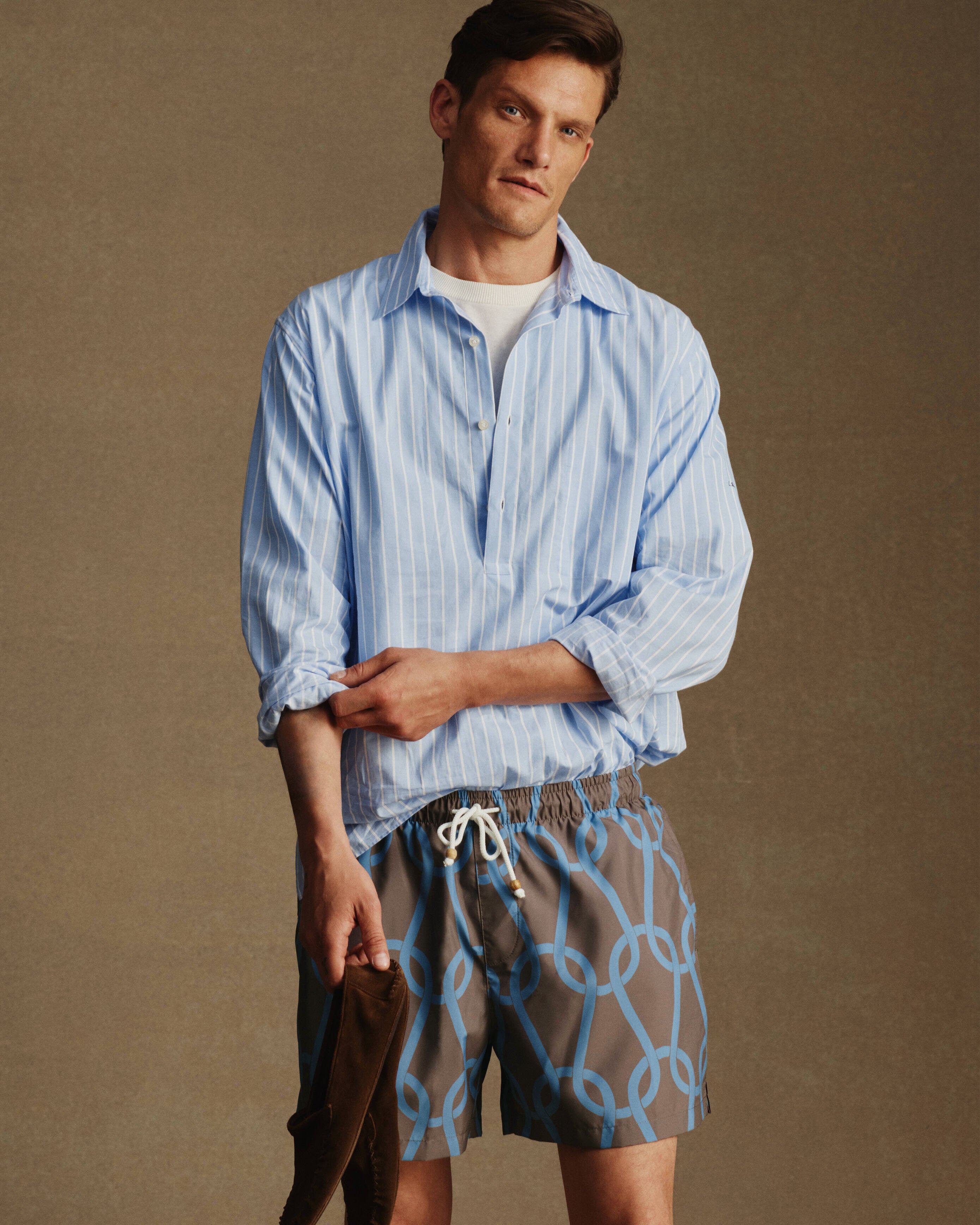 Fine Twill Popover - Blue Stripe