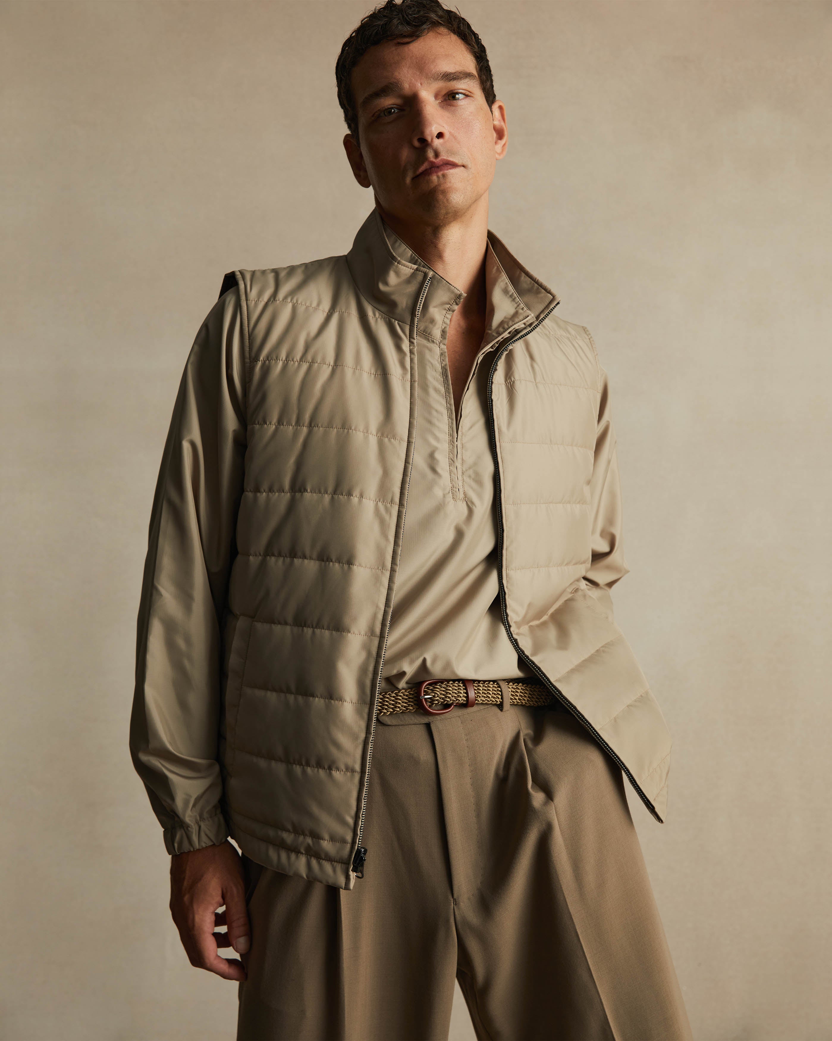 Champagne Shiny Quarter Zip