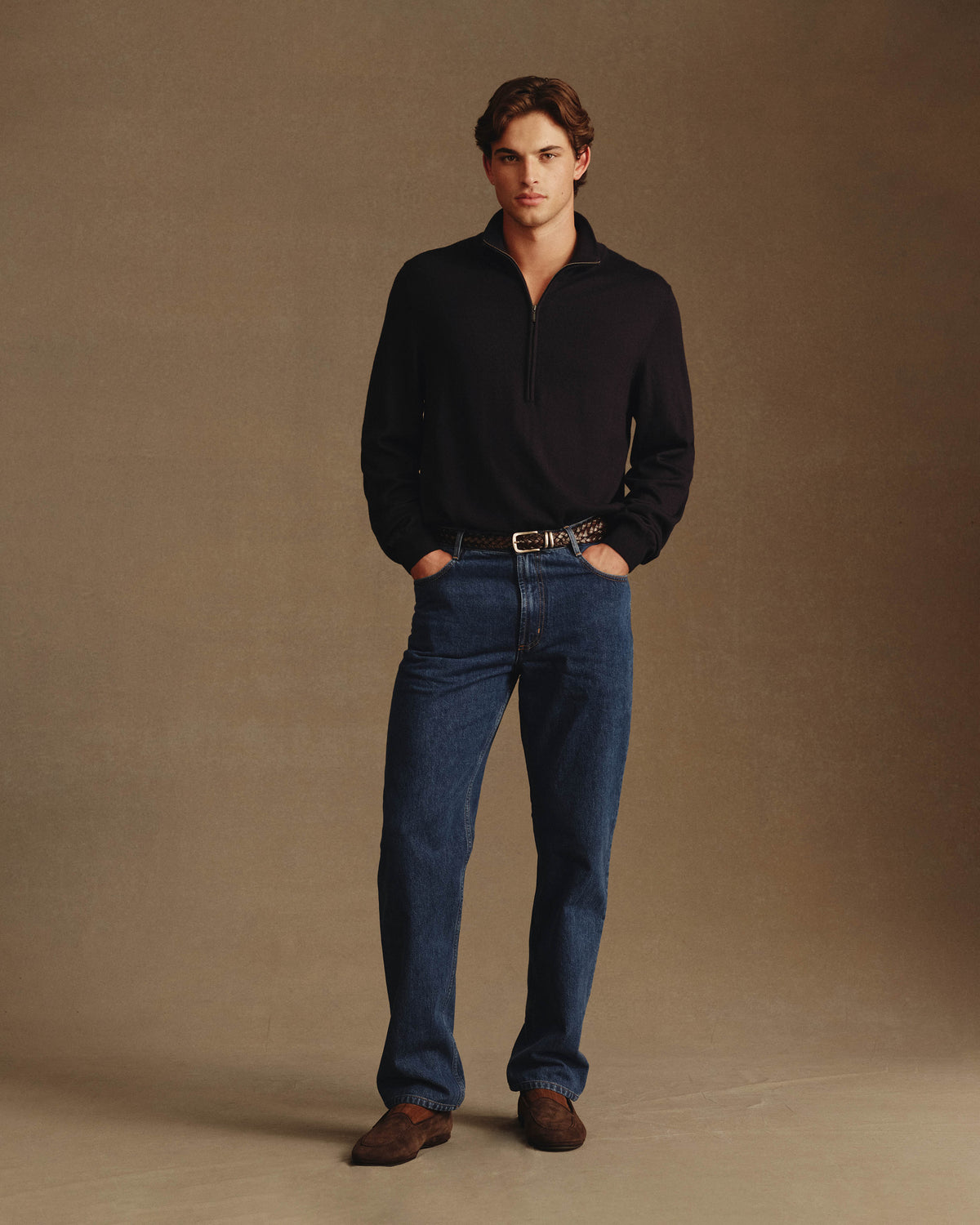 Merino Quarter Zip - Navy