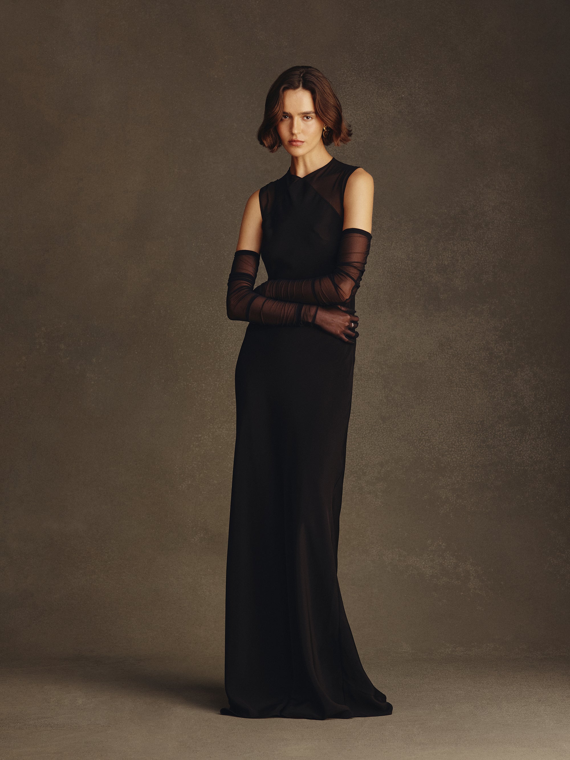Sheer Opera Gloves - Black