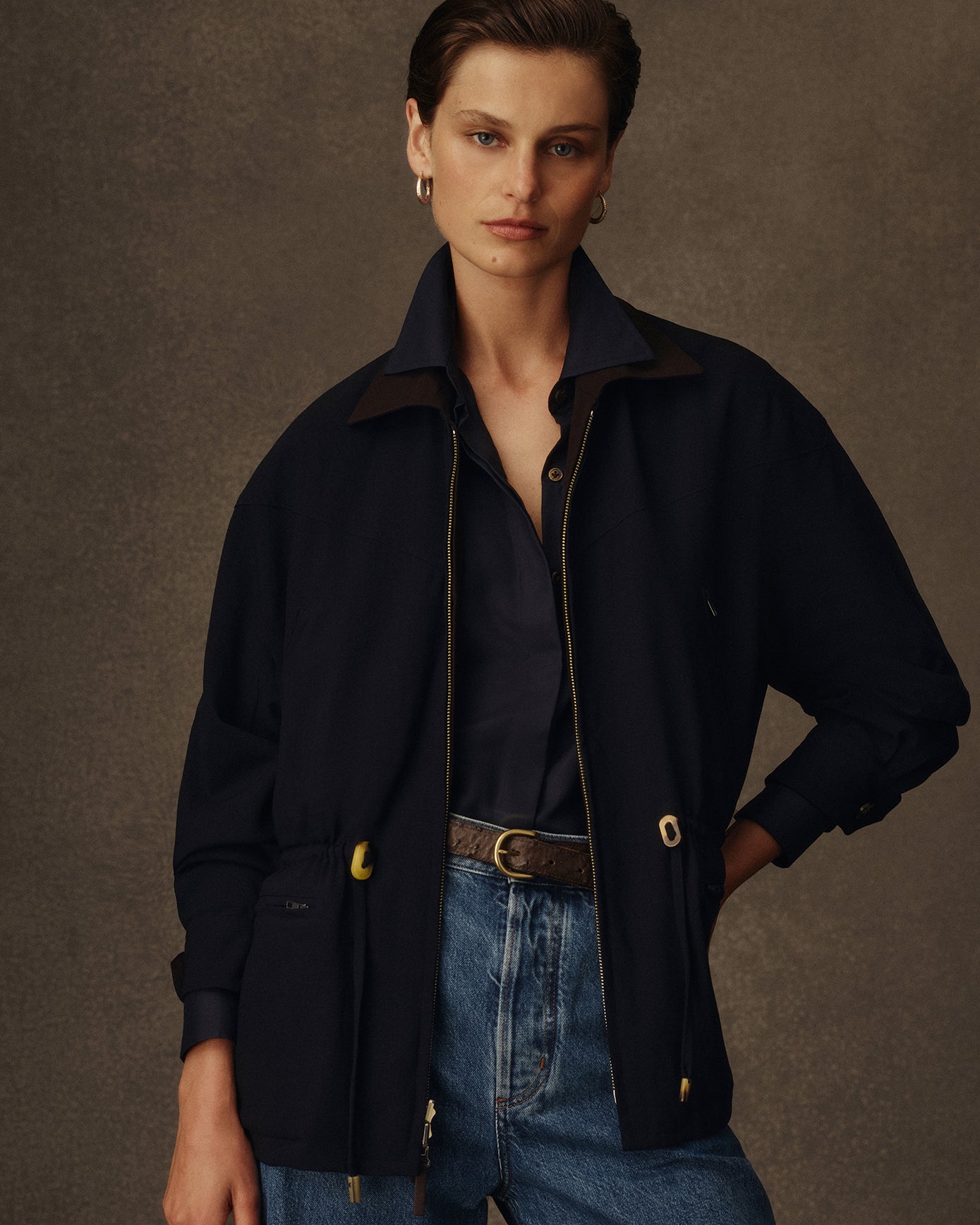 Reine Reversible Jacket - Chocolate & Navy