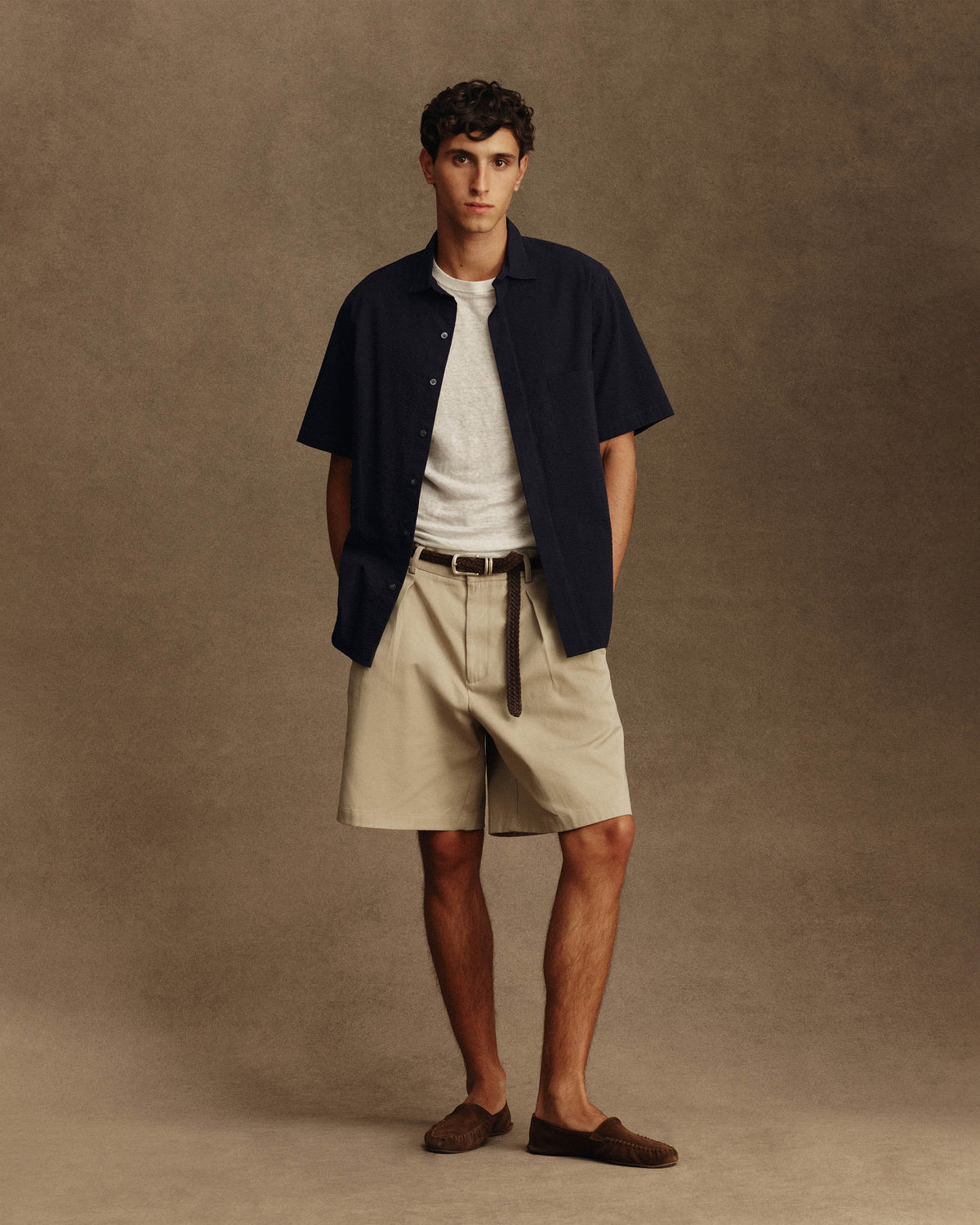 Resort Shirt I - Navy Fine Seersucker