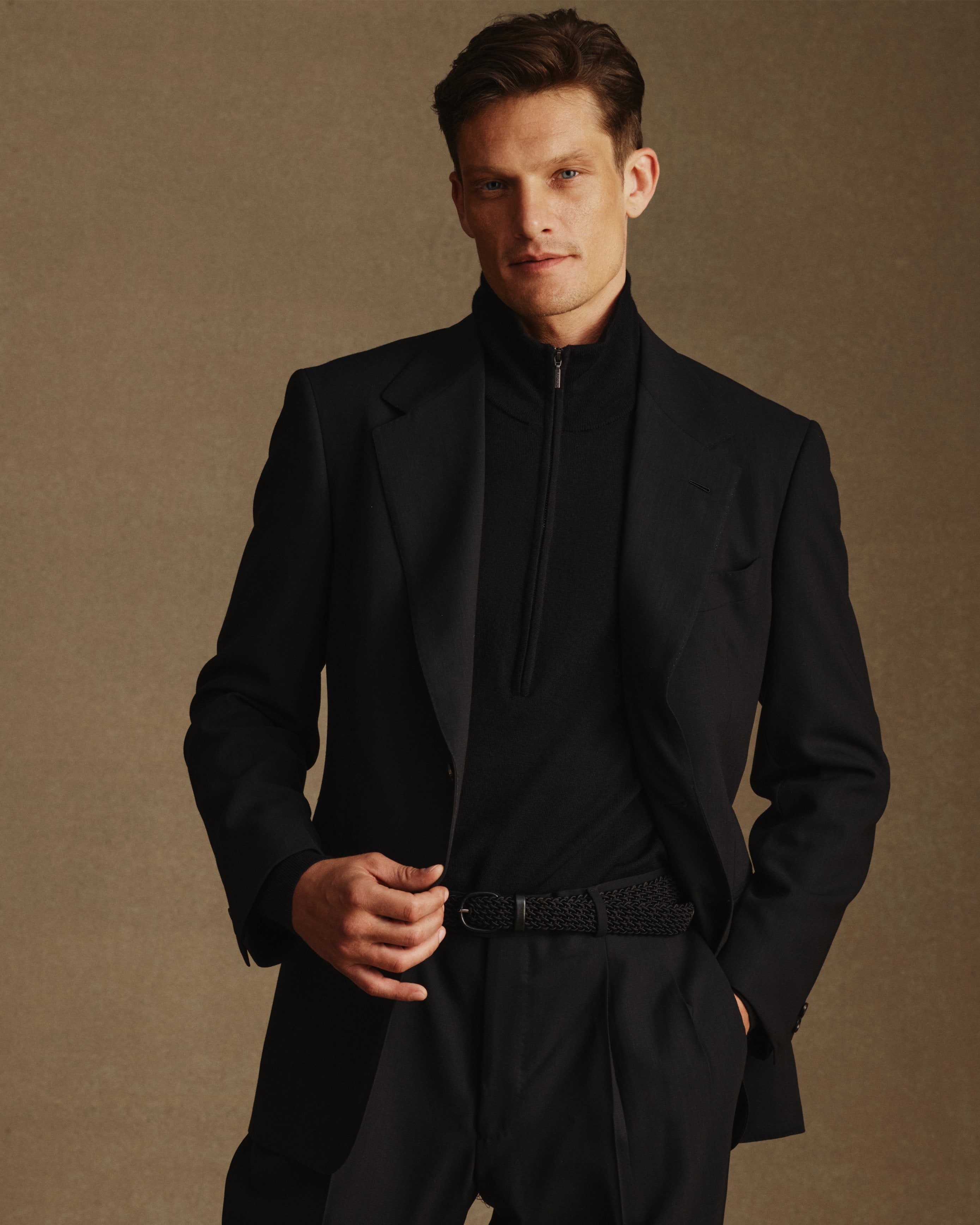 Merino S140 High Twist Blazer - Black