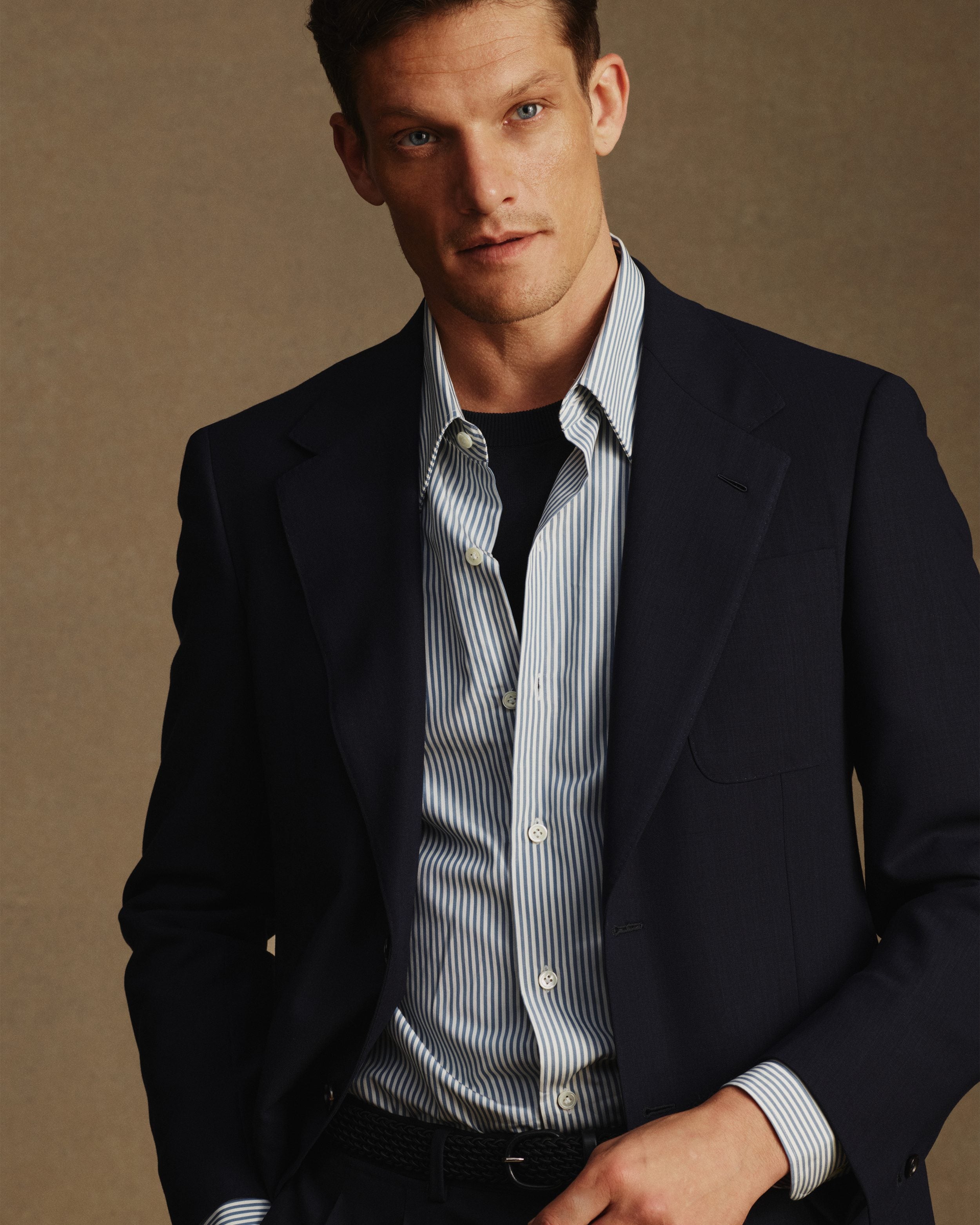 Merino S140 High Twist Blazer - Dark Navy