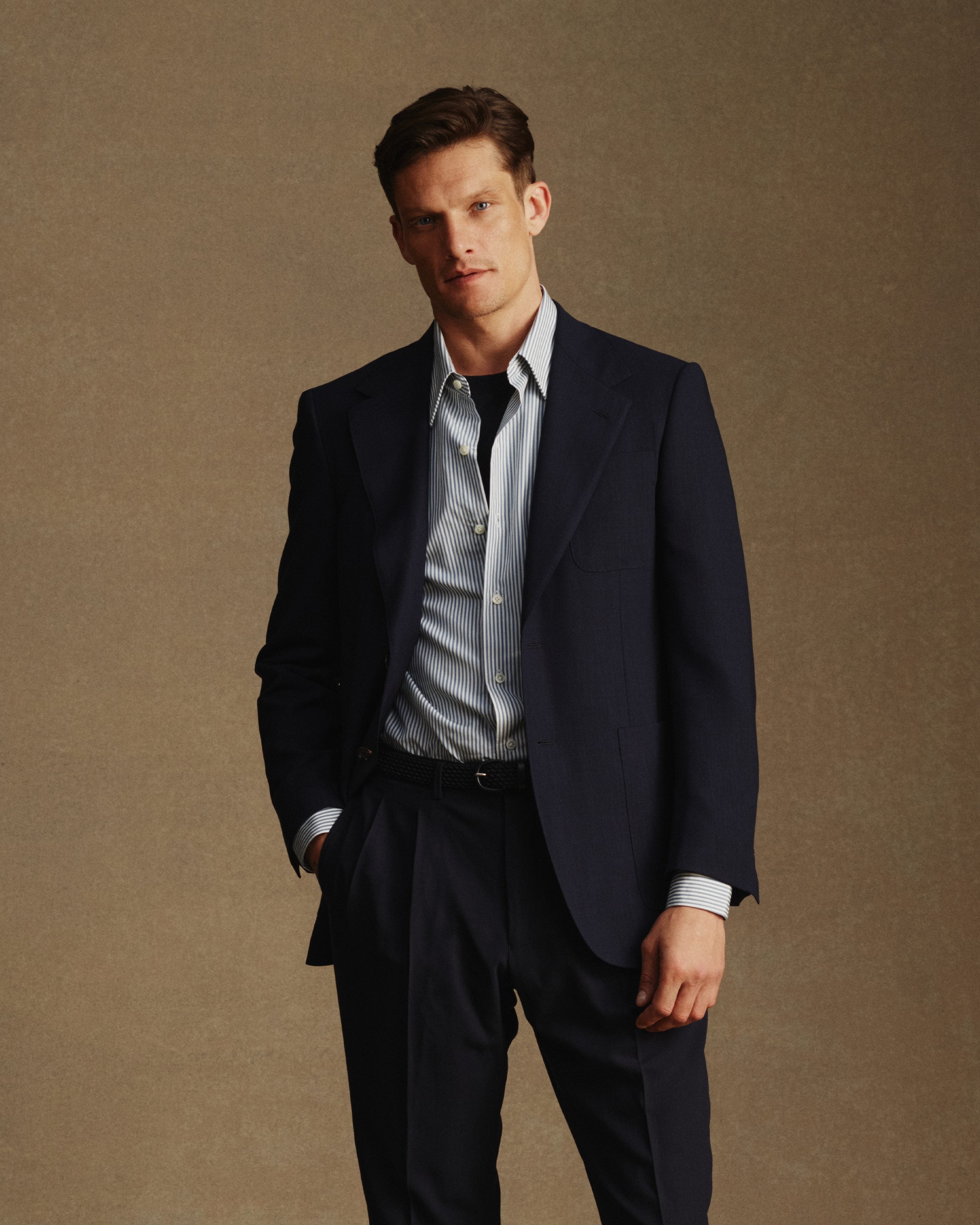 Merino S140 High Twist Blazer - Dark Navy
