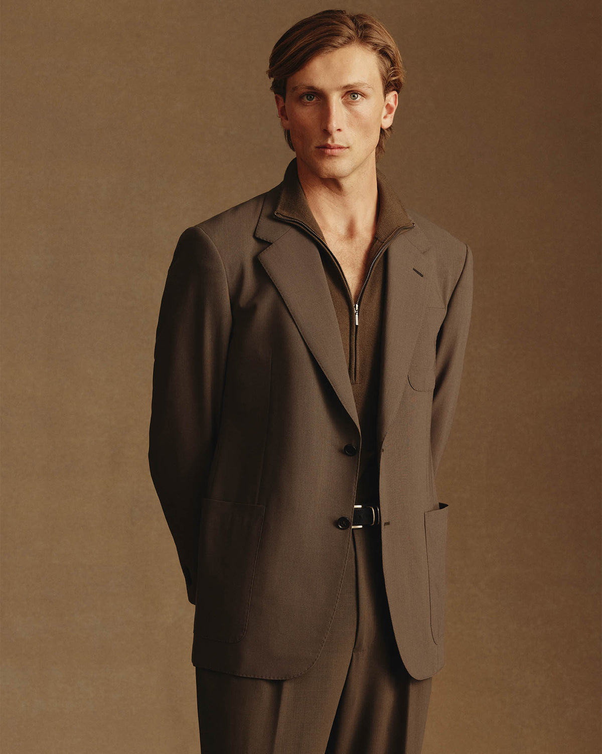 Merino S140 High Twist Blazer - Dark Moss