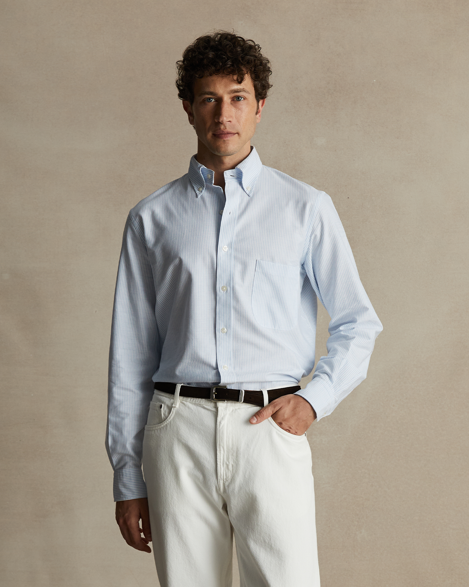 Light Blue Stripe Oxford Shirt