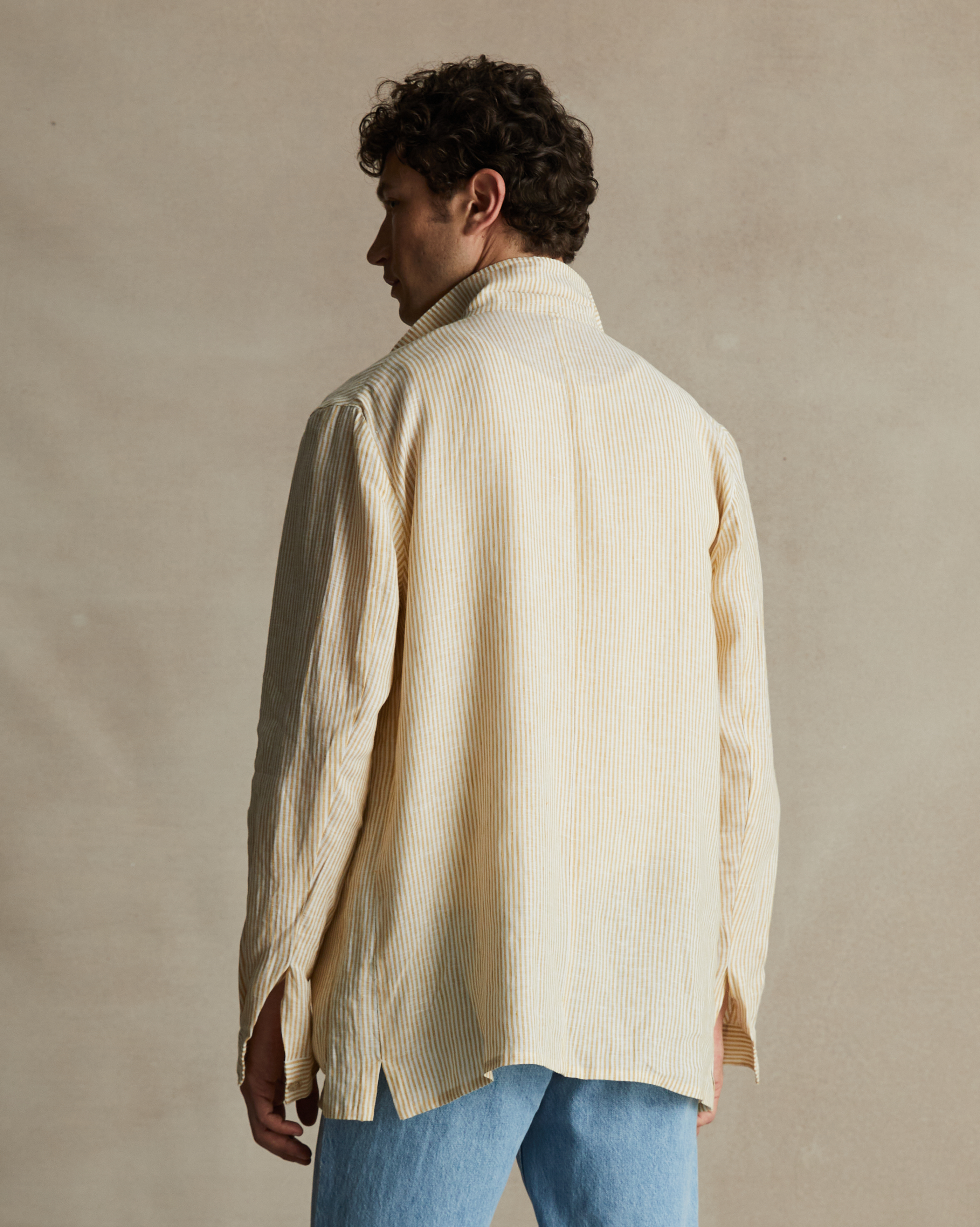 Yellow Stripe Shirt Jacket