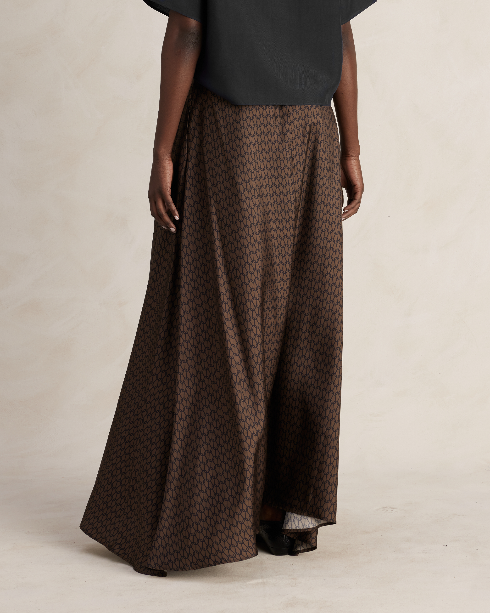 Kahlo Skirt - Chocolate Chainmail Silk